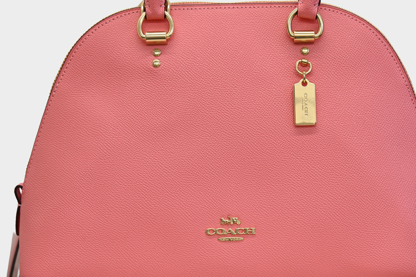 Coach Katy Satchel Crossbody Pink Lemonade Leather