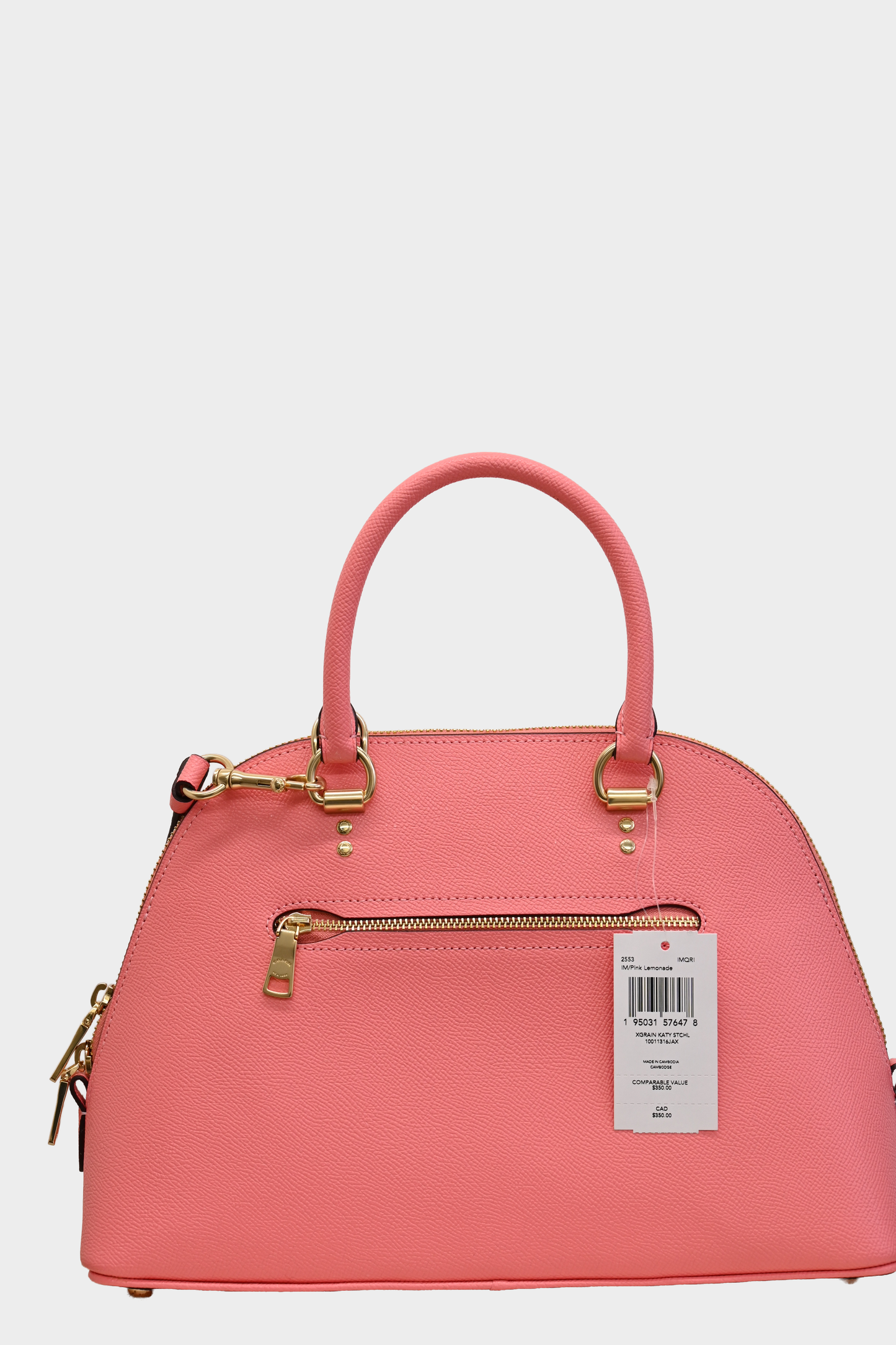 Coach Katy Satchel Crossbody Pink Lemonade Leather