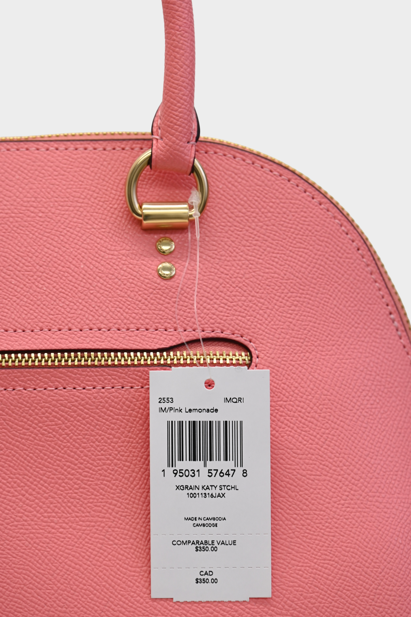 Coach Katy Satchel Crossbody Pink Lemonade Leather