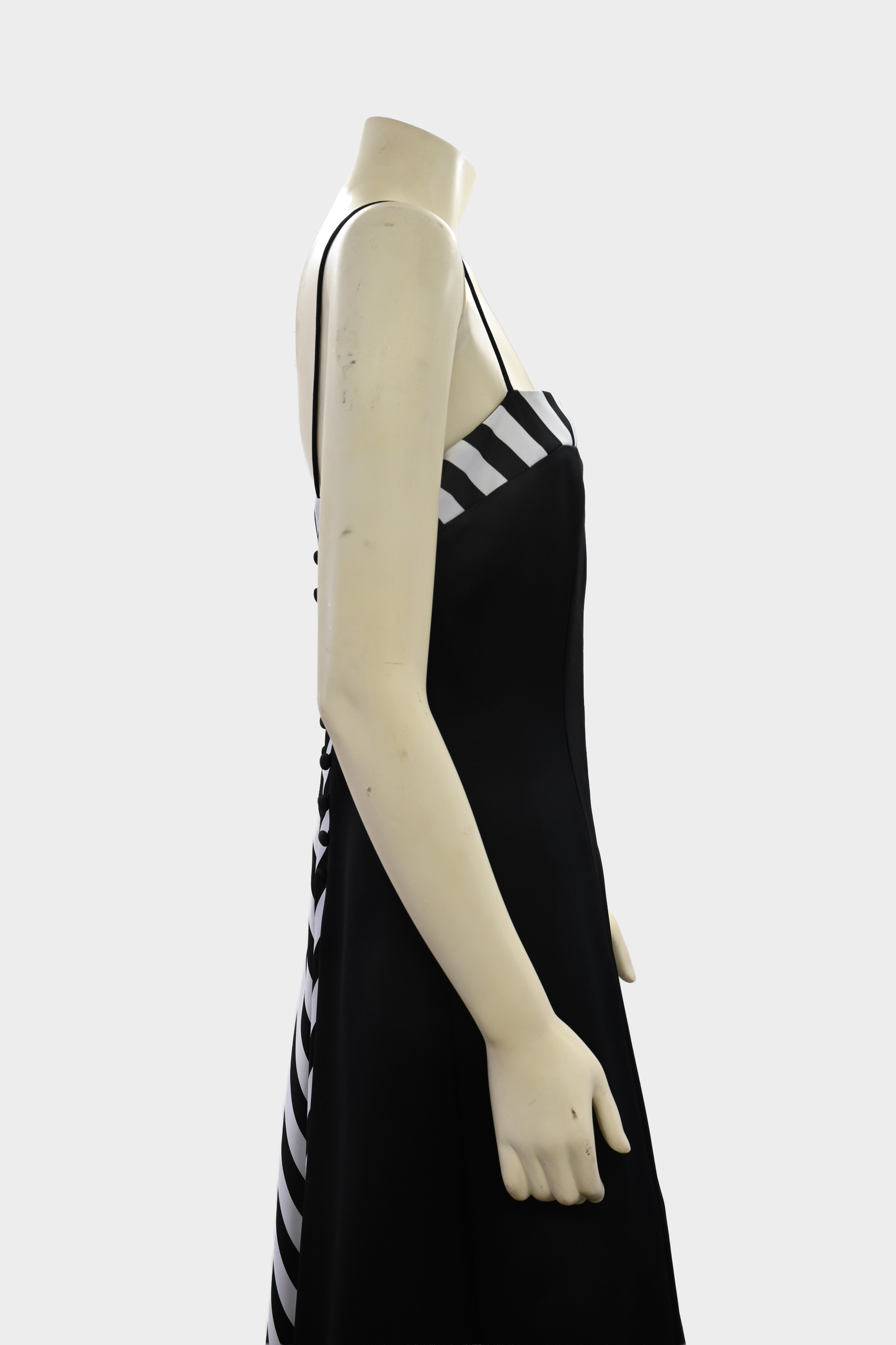Vintage Victor Costa Black & White Chevron Evening Gown
