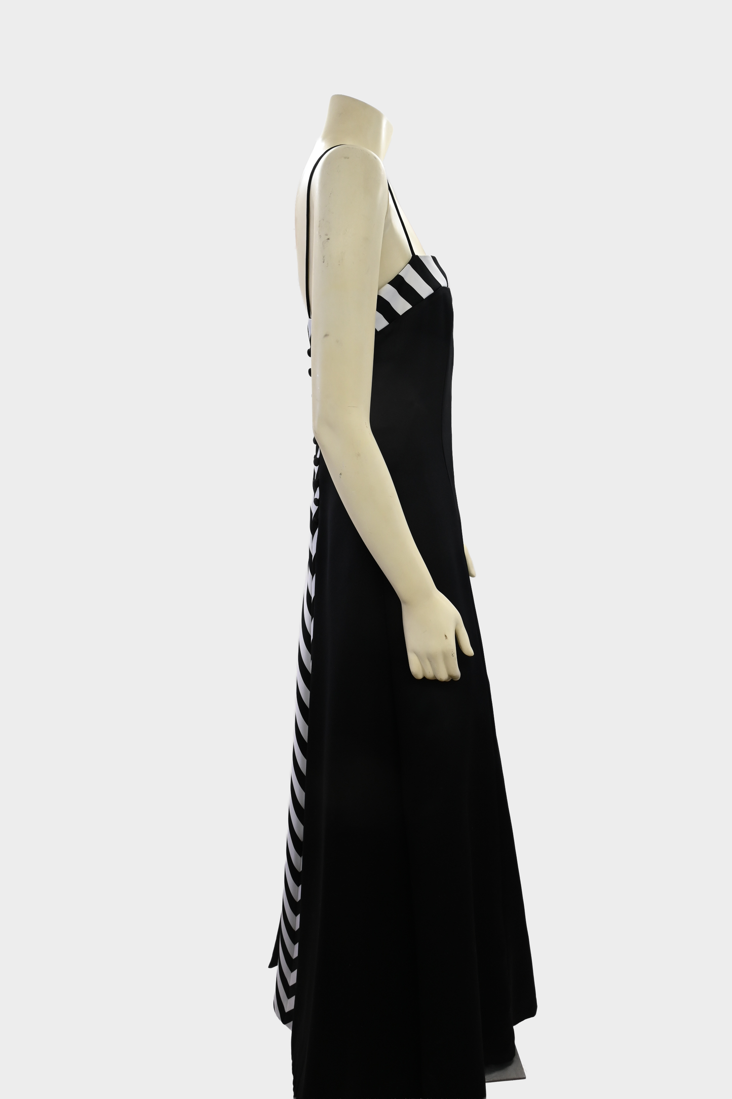 Vintage Victor Costa Black & White Chevron Evening Gown