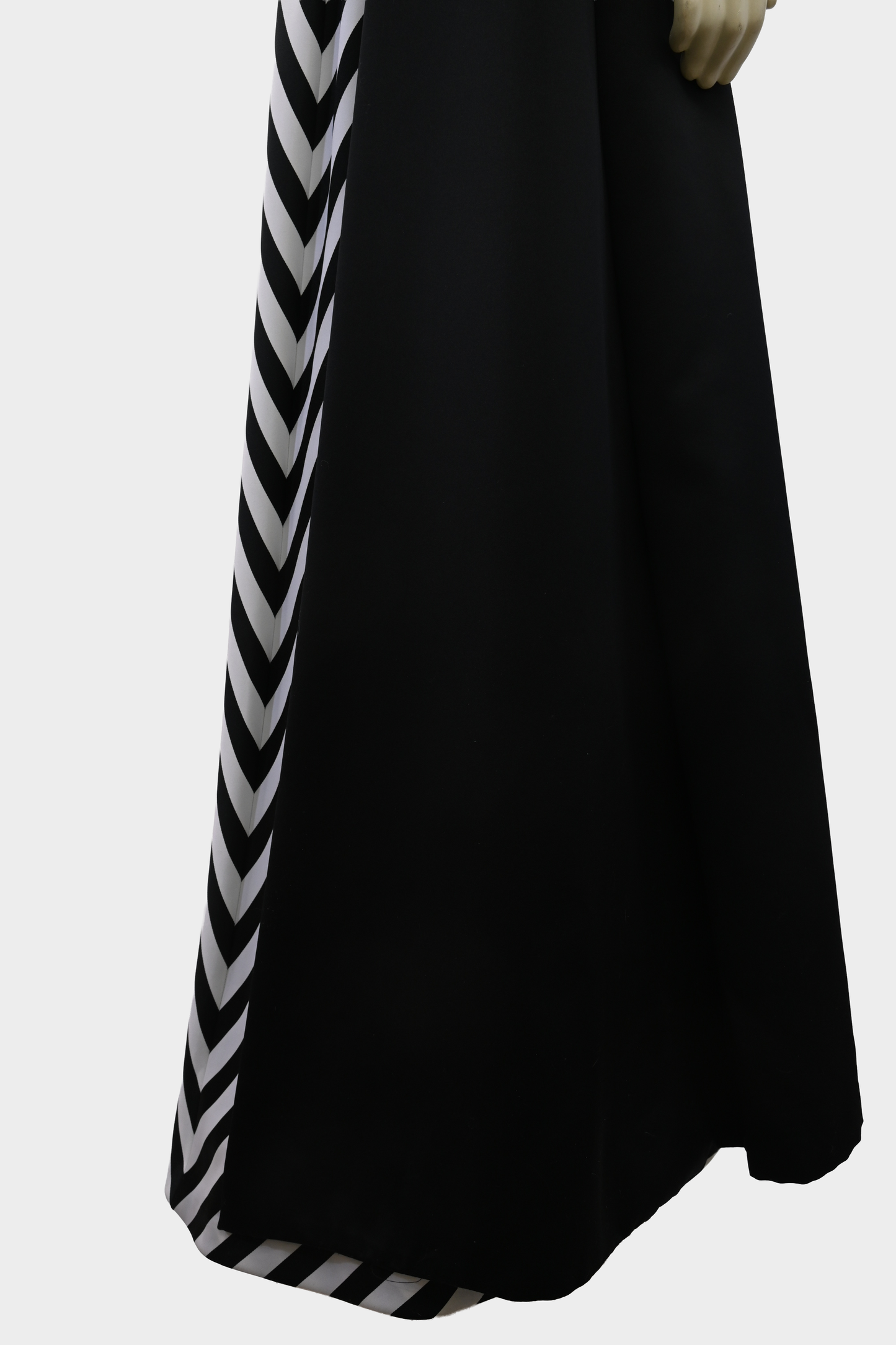 Vintage Victor Costa Black & White Chevron Evening Gown