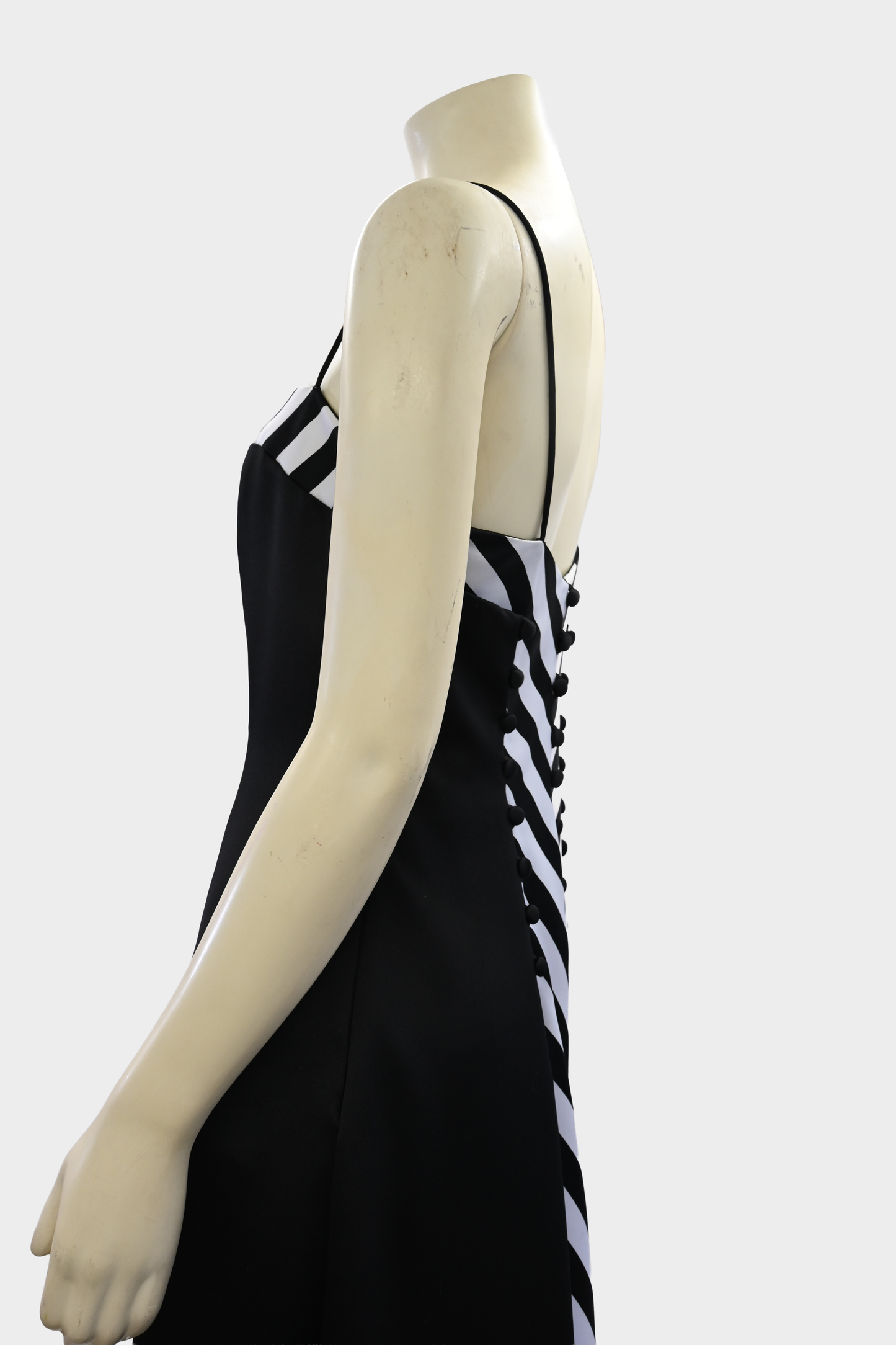 Vintage Victor Costa Black & White Chevron Evening Gown
