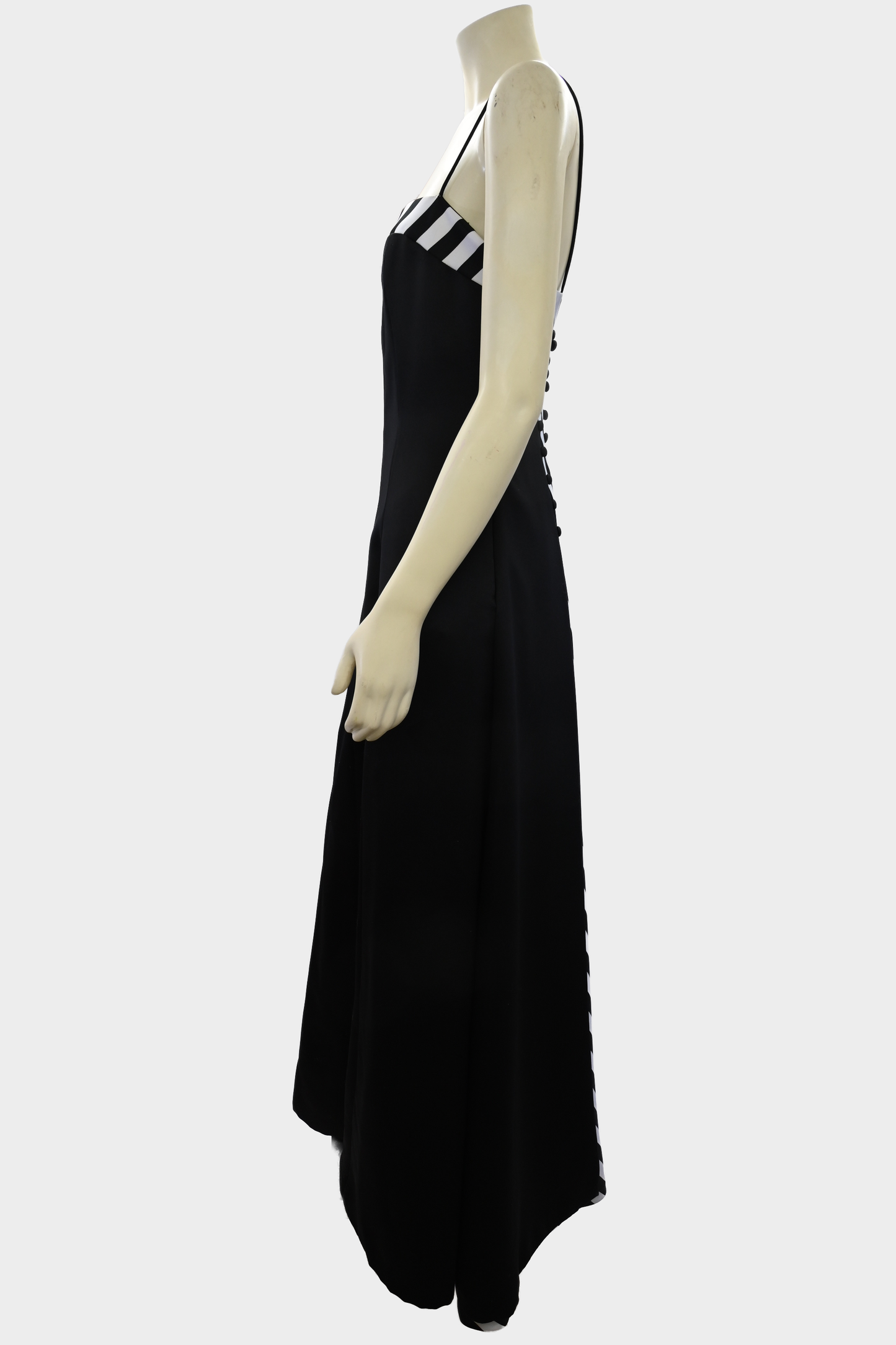 Vintage Victor Costa Black & White Chevron Evening Gown