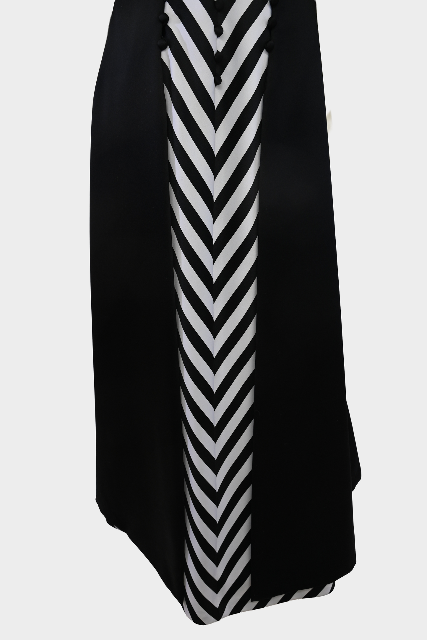 Vintage Victor Costa Black & White Chevron Evening Gown