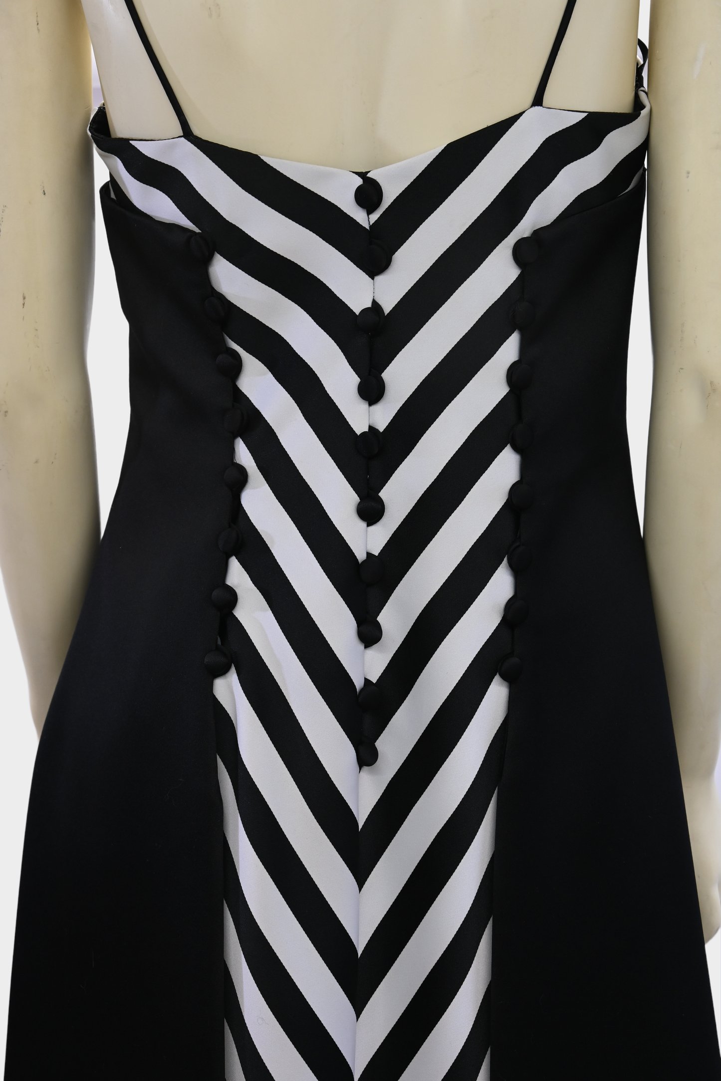 Vintage Victor Costa Black & White Chevron Evening Gown