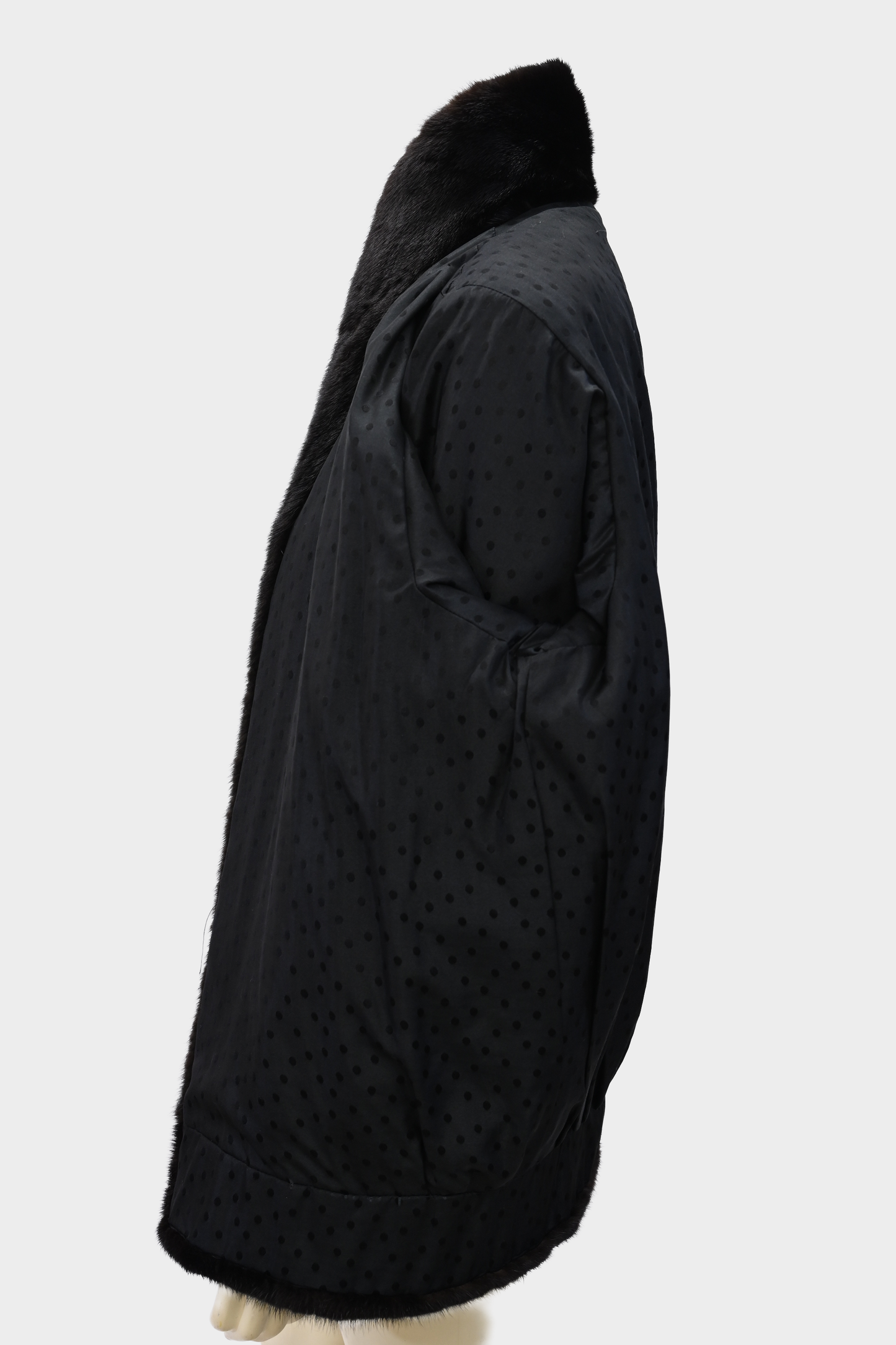 Mink Jacket with Color-Block Sleeve Detail