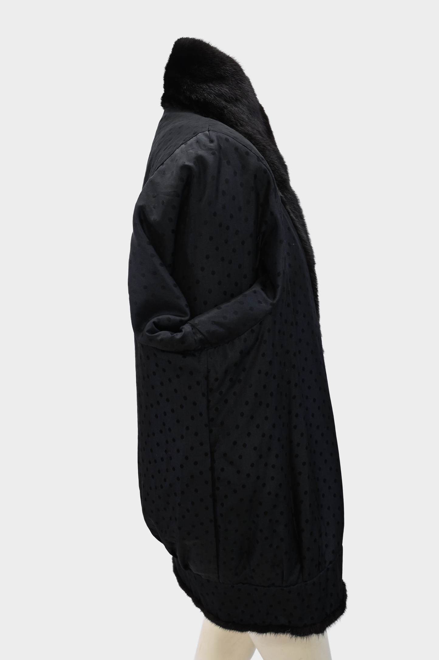 Mink Jacket with Color-Block Sleeve Detail