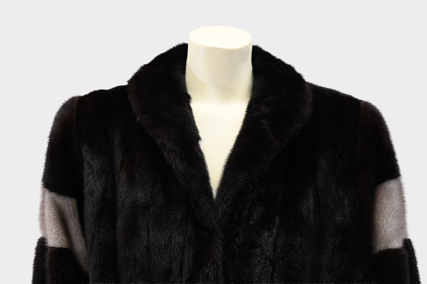 Mink Jacket with Color-Block Sleeve Detail