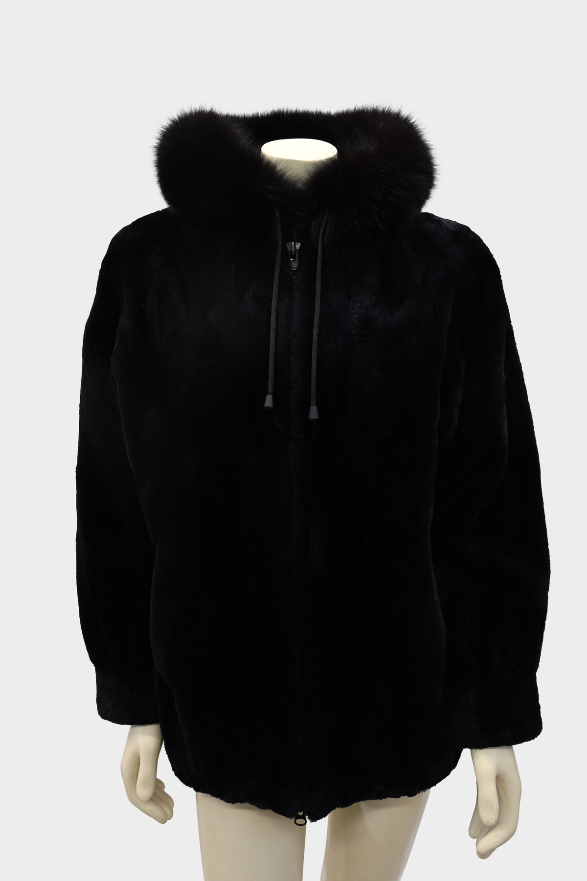 York Furrier Sheared Beaver Jacket with Fox Trim Hood
