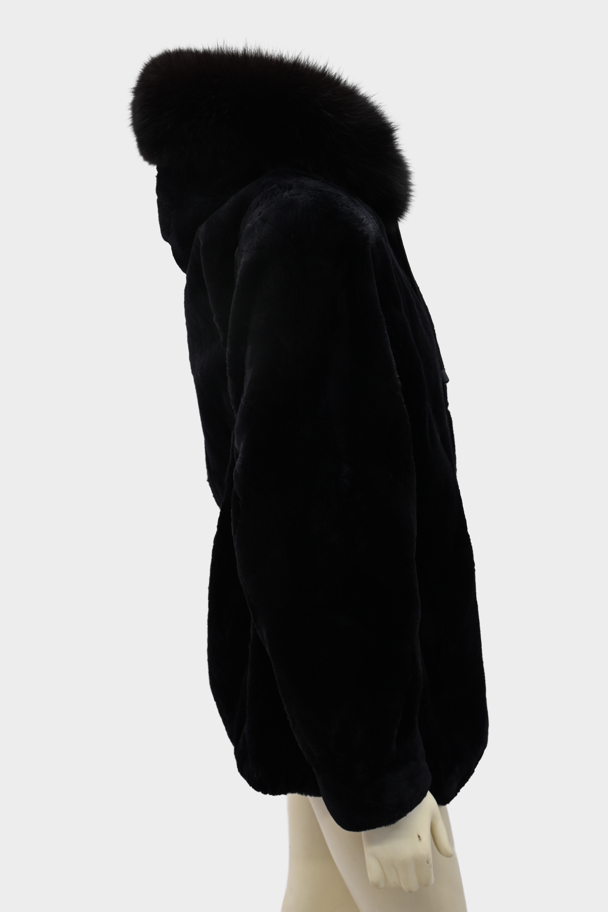 York Furrier Sheared Beaver Jacket with Fox Trim Hood