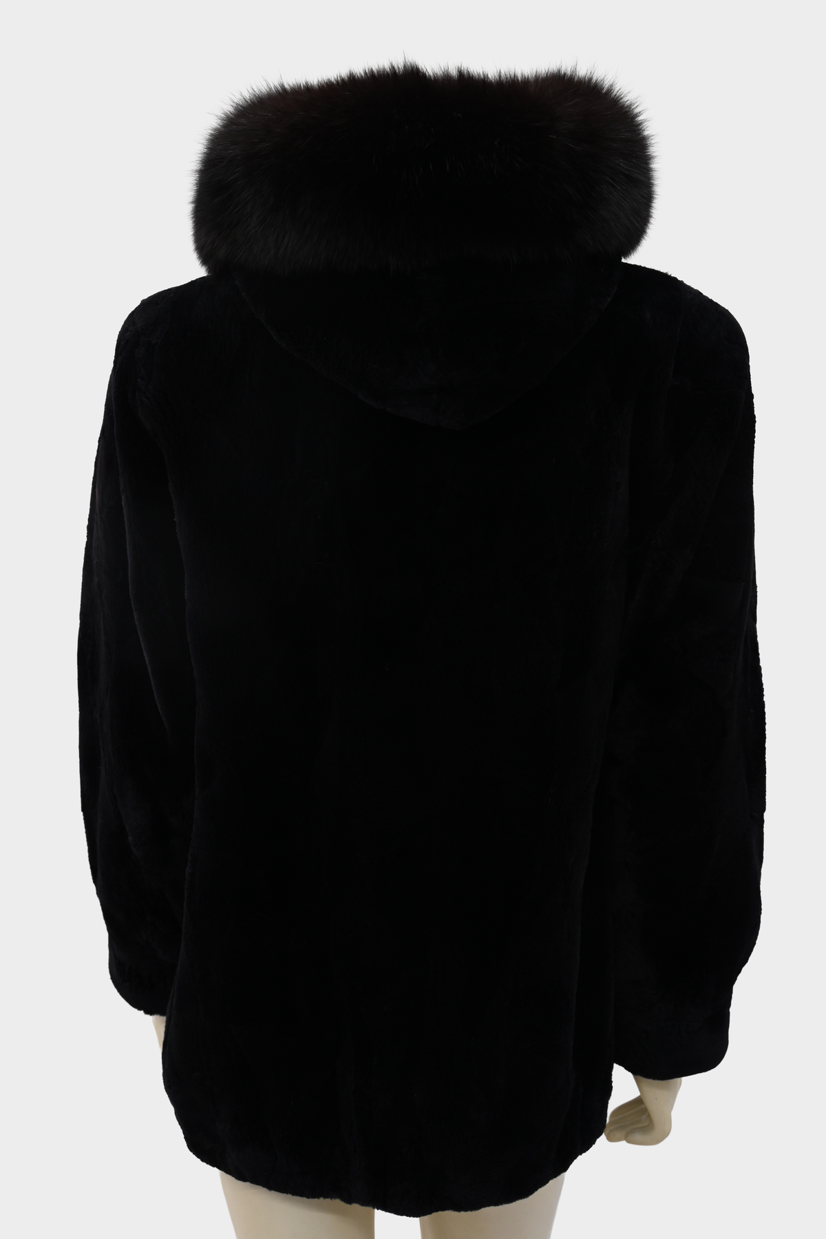 York Furrier Sheared Beaver Jacket with Fox Trim Hood