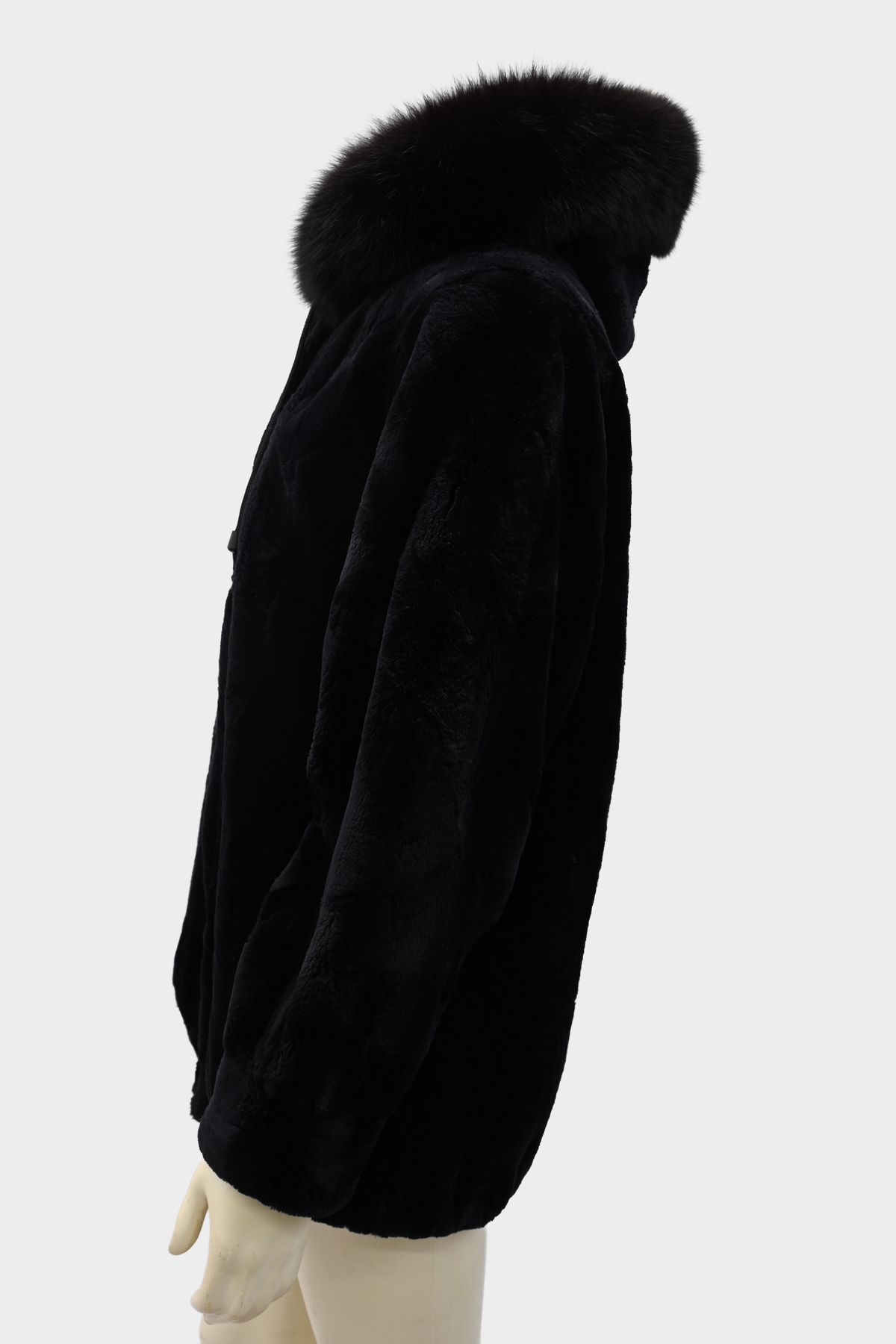 York Furrier Sheared Beaver Jacket with Fox Trim Hood