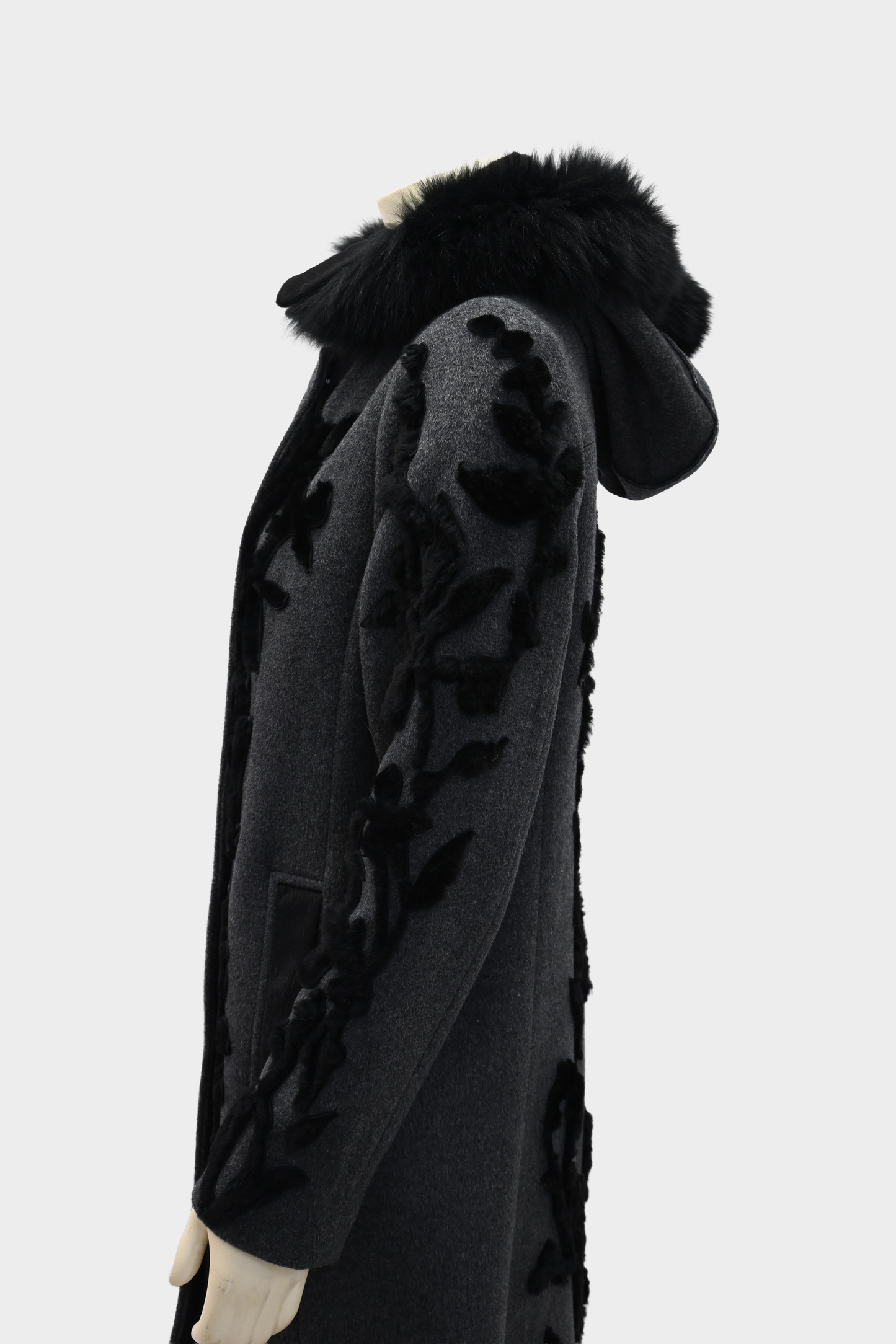 Elie Tahari Julia Fur Trim Coat