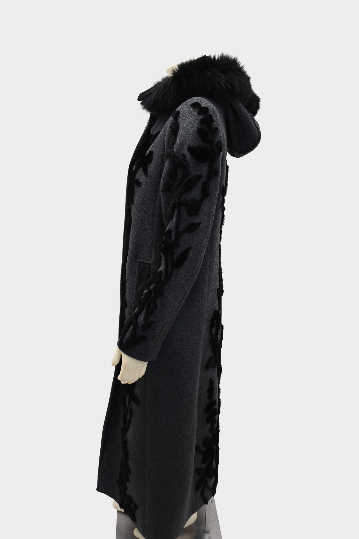 Elie Tahari Julia Fur Trim Coat