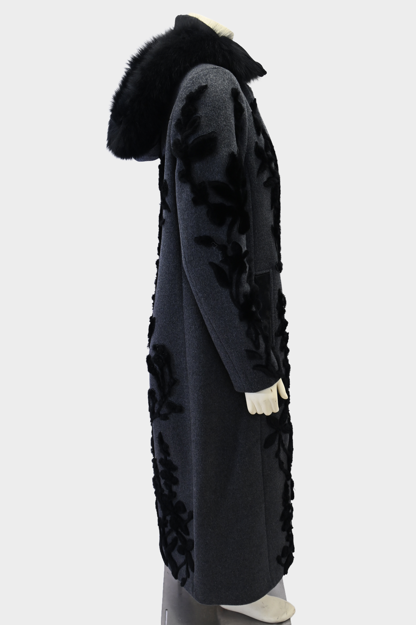 Elie Tahari Julia Fur Trim Coat