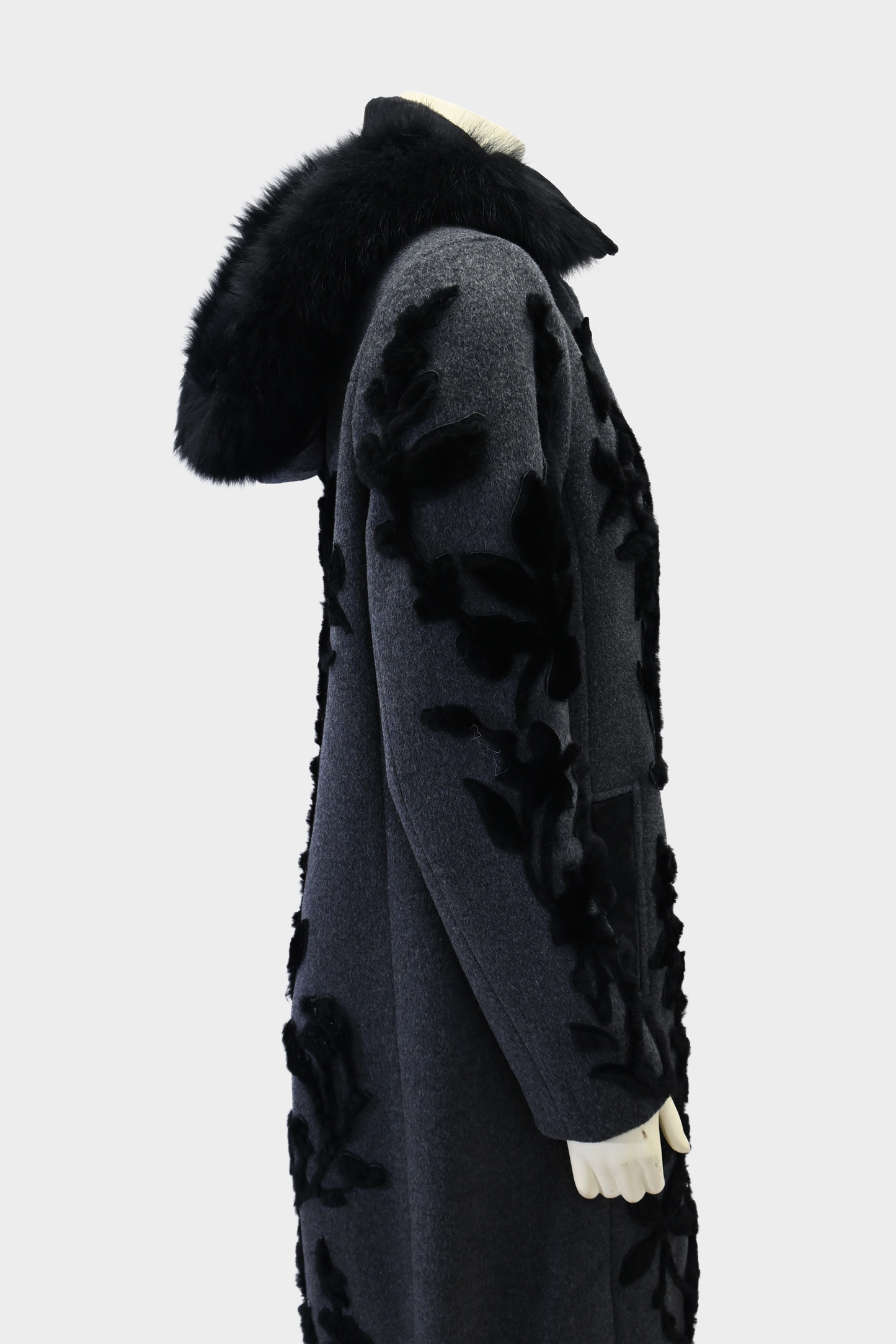 Elie Tahari Julia Fur Trim Coat