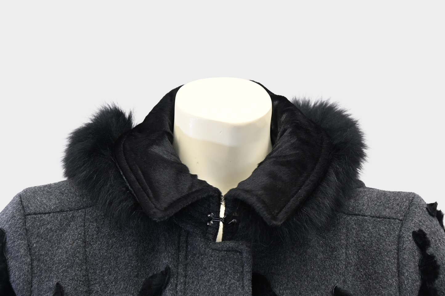 Elie Tahari Julia Fur Trim Coat