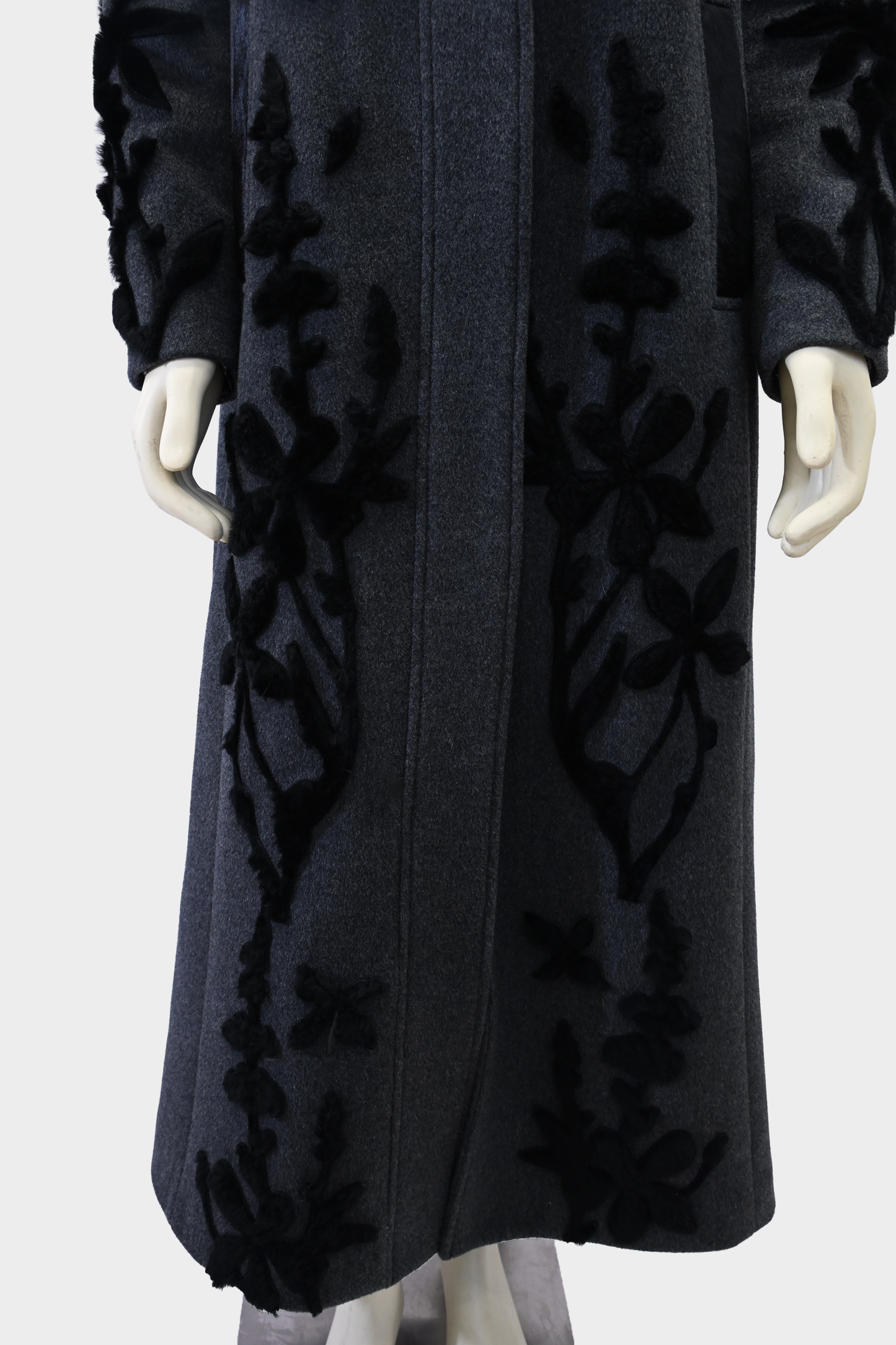 Elie Tahari Julia Fur Trim Coat