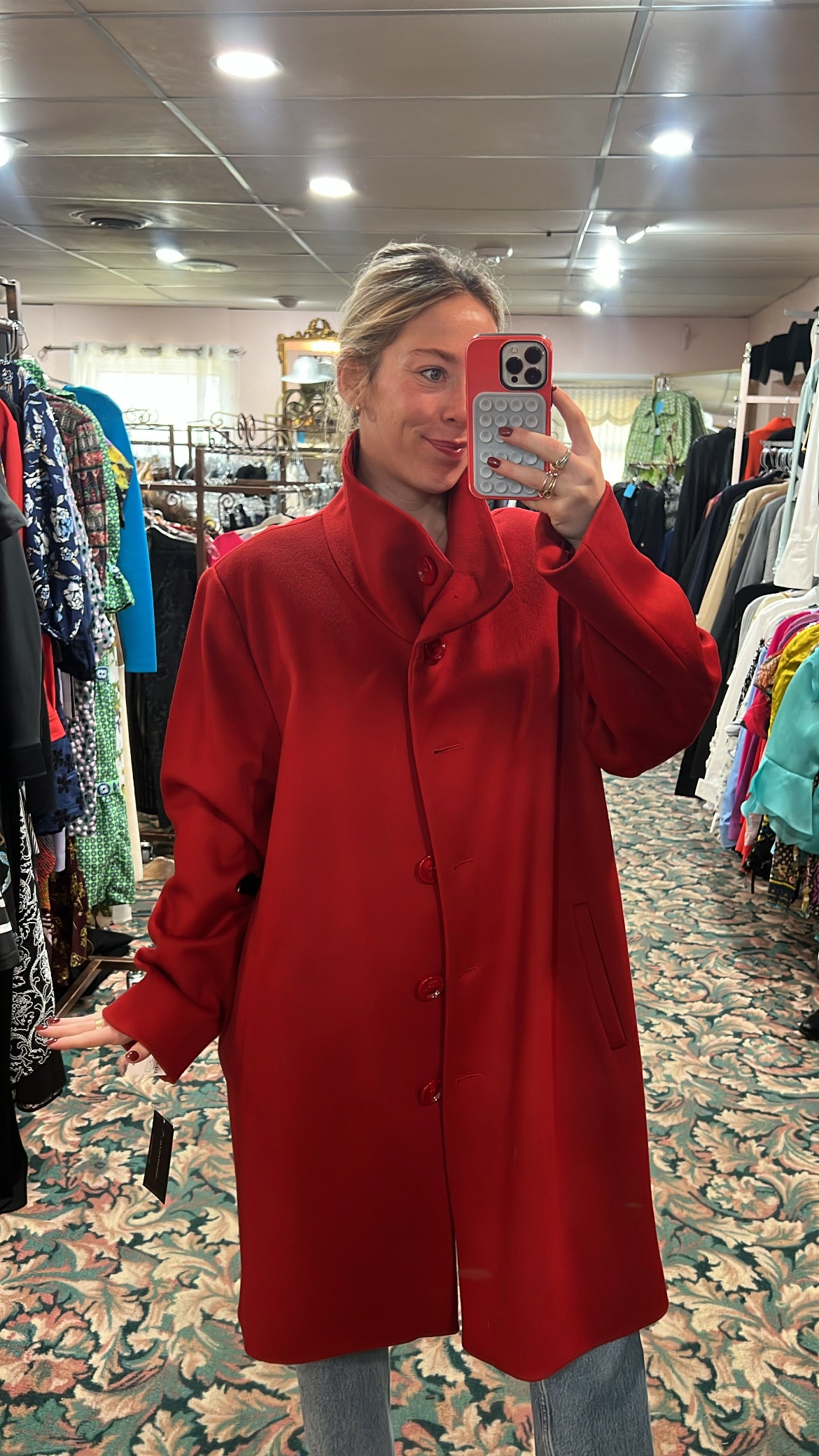 Sofia Cashmere Red Coat