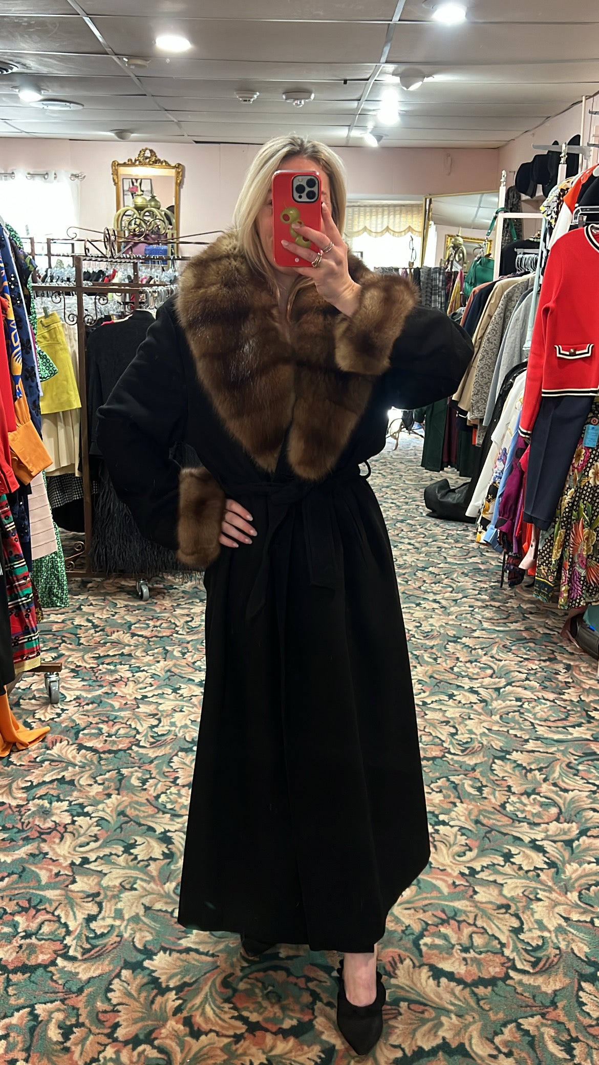 Wool & Sable Fur Coat