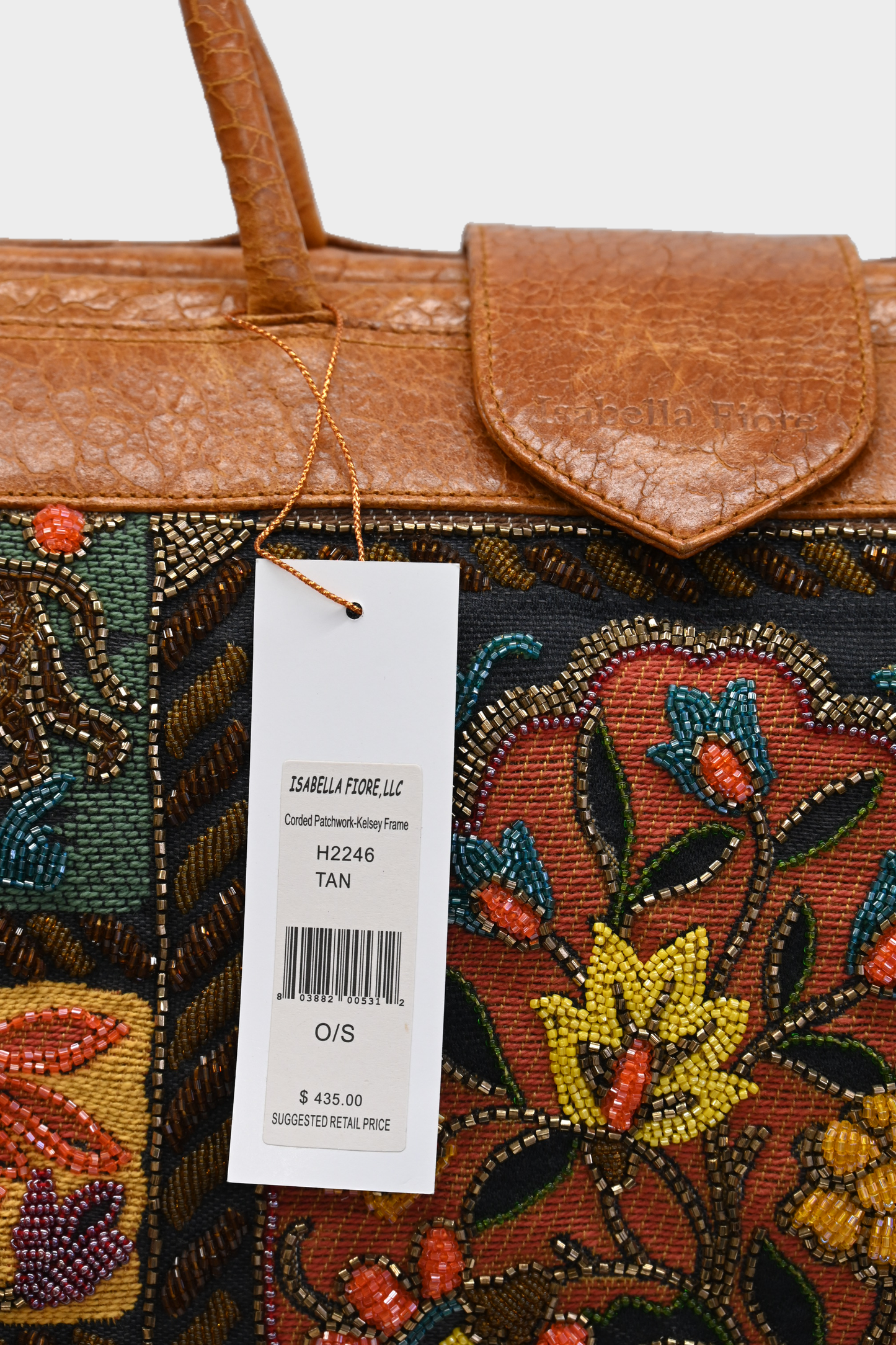 Isabella Fiore Beaded Patchwork Handbag NWT