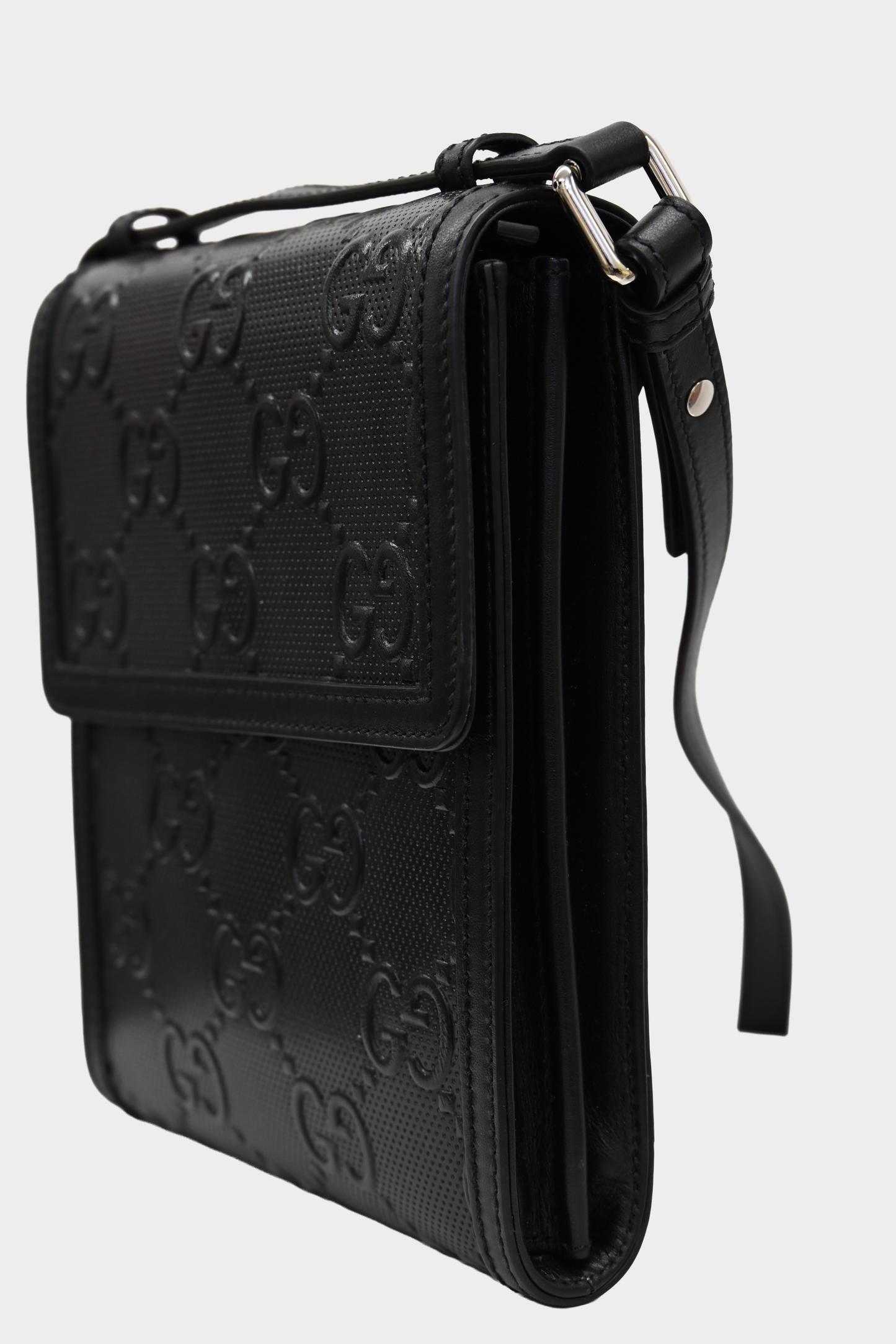 Gucci GG Embossed Perforated Leather Crossbody