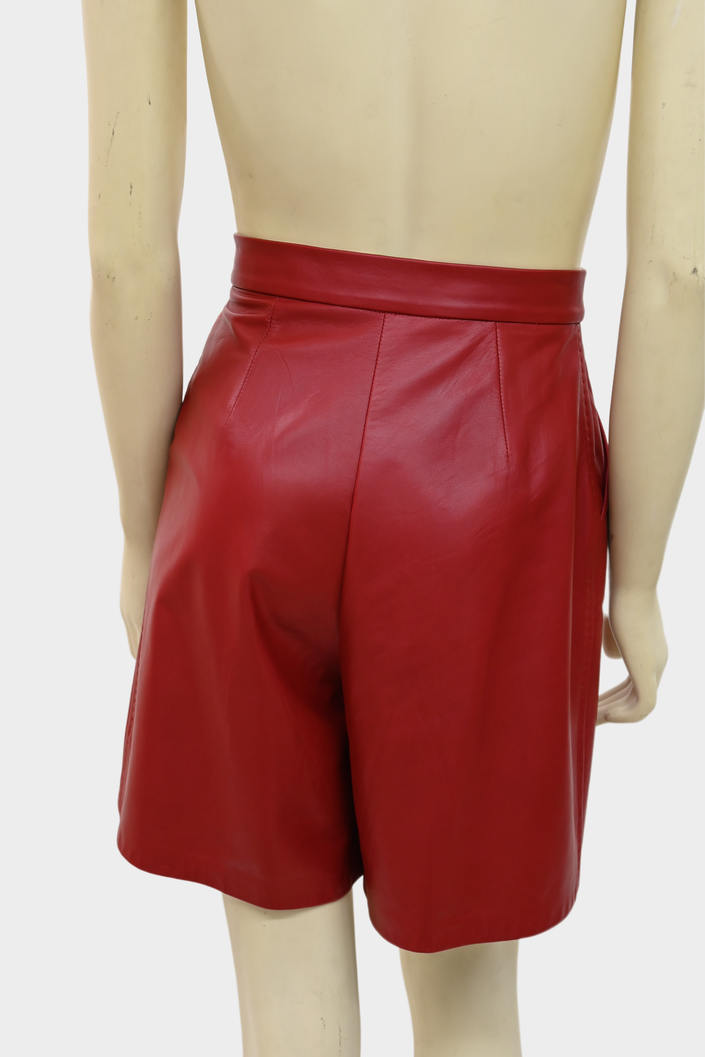 Max Mara 'Lacuna' Lamb Leather Bermuda Shorts