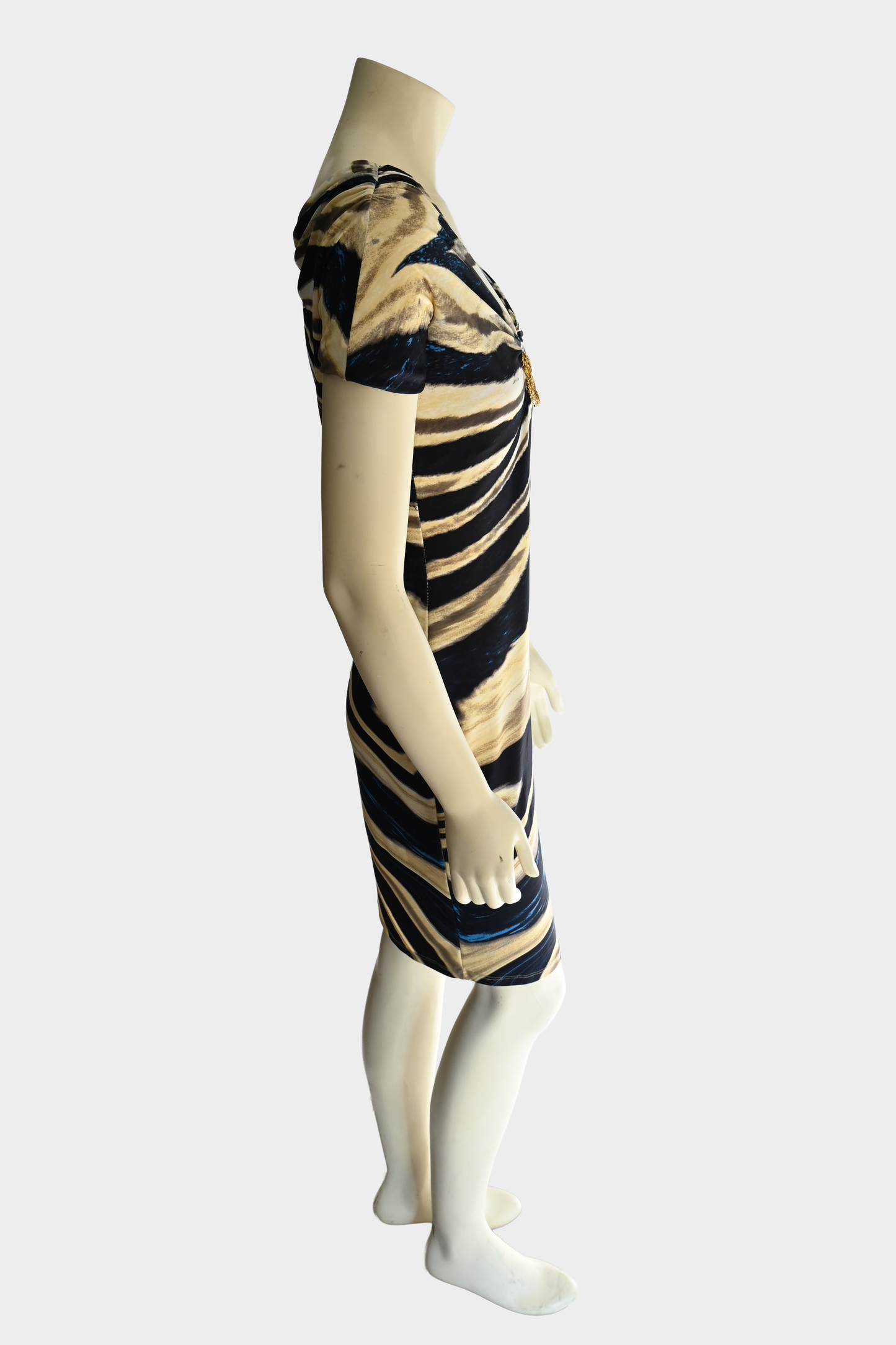 Roberto Cavalli Zebra Print Snake Hardware Dress