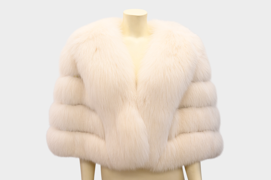 SAGA Furs White Fox Fur Cape Wrap