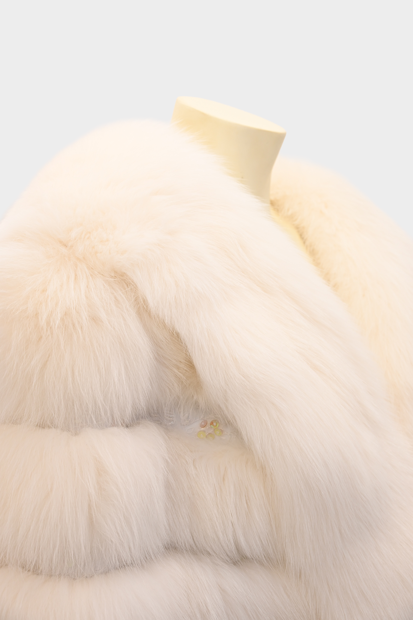 SAGA Furs White Fox Fur Cape Wrap