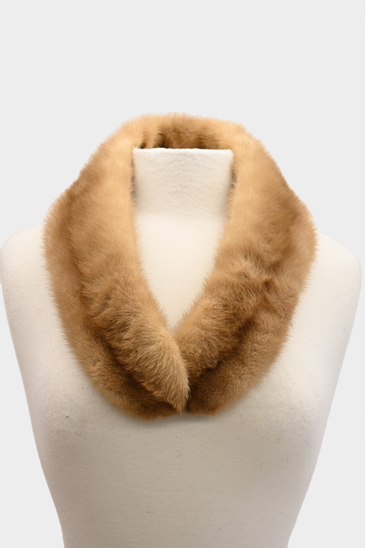 York Furrier Genuine Tan Mink Fur Collar