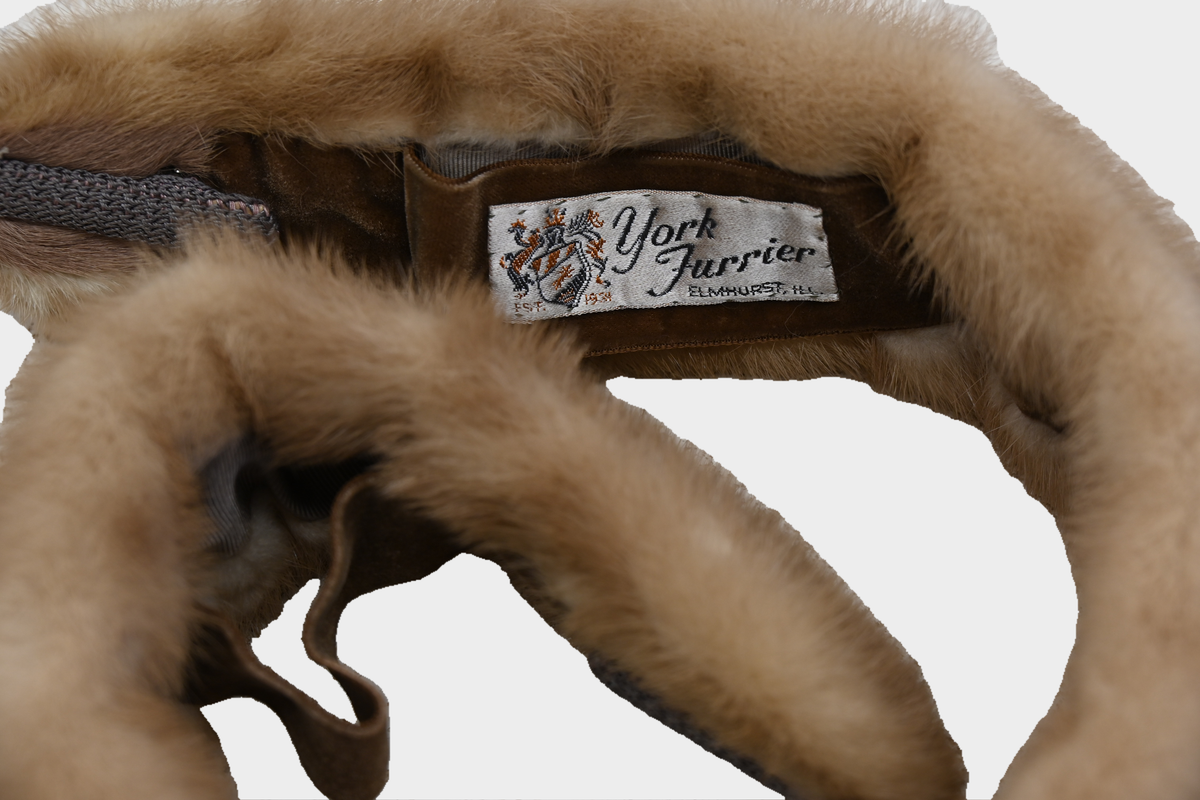 York Furrier Genuine Tan Mink Fur Collar