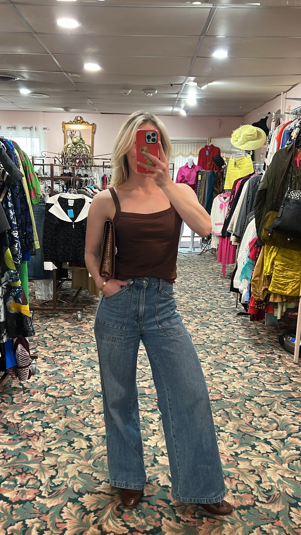 Vintage Genuine Snakeskin Clutch Crossbody