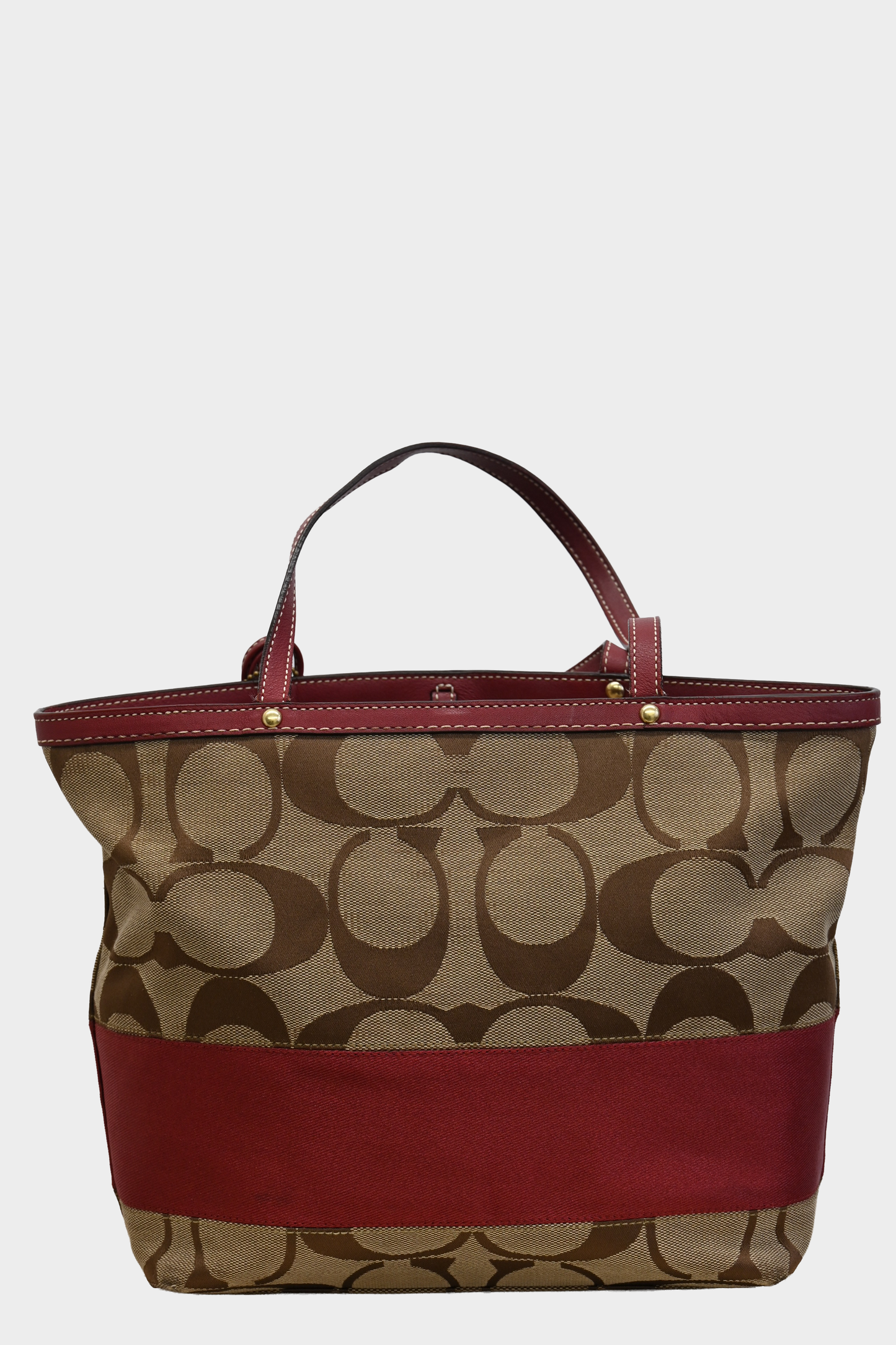 Vintage Coach Signature Canvas Stripe Tote