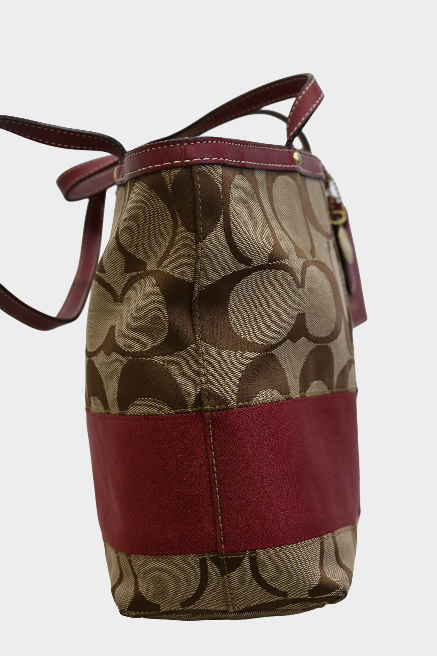 Vintage Coach Signature Canvas Stripe Tote