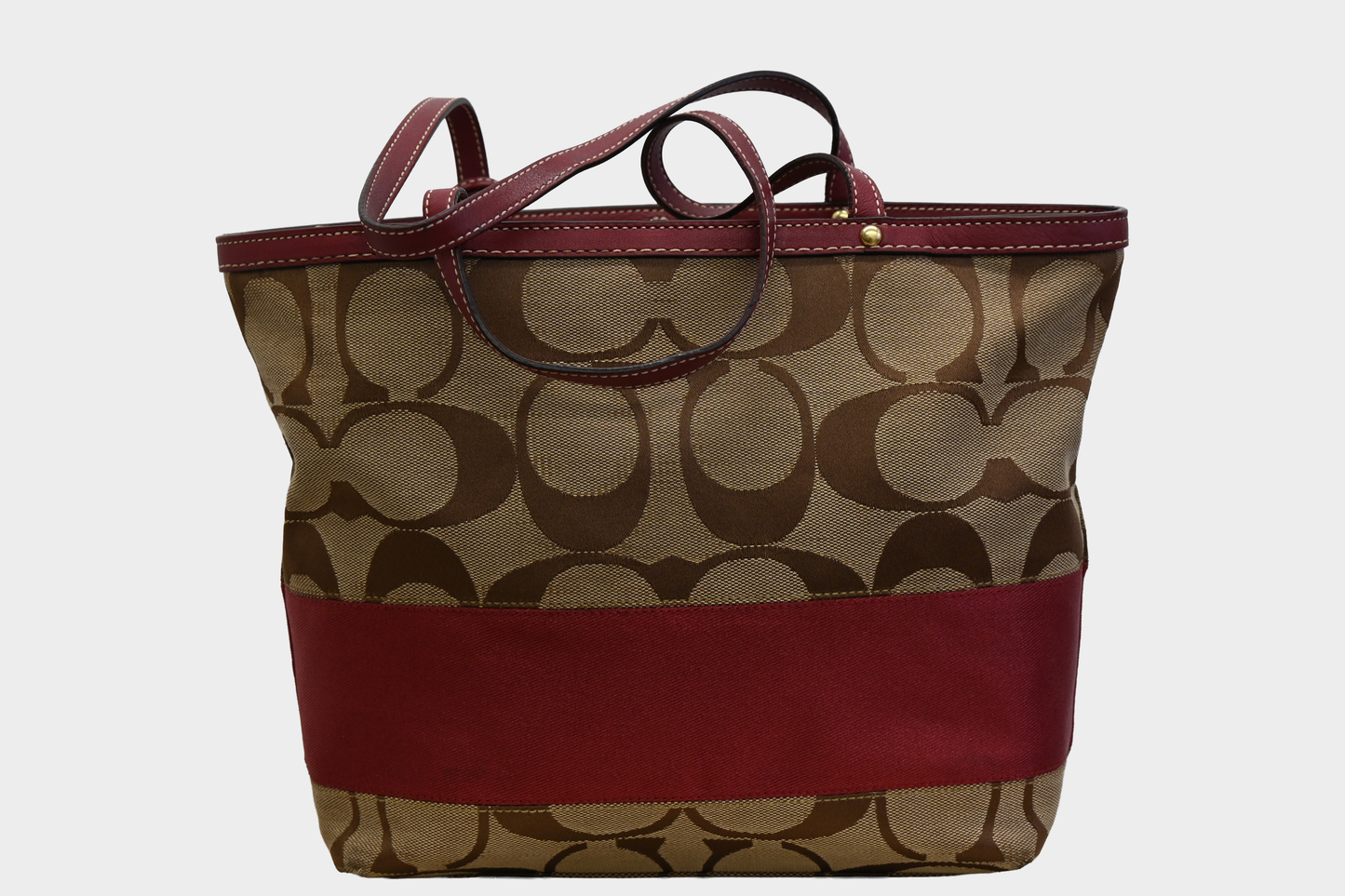 Vintage Coach Signature Canvas Stripe Tote