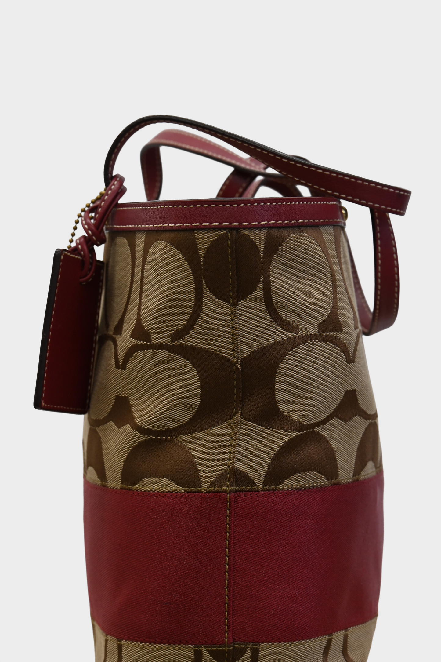 Vintage Coach Signature Canvas Stripe Tote