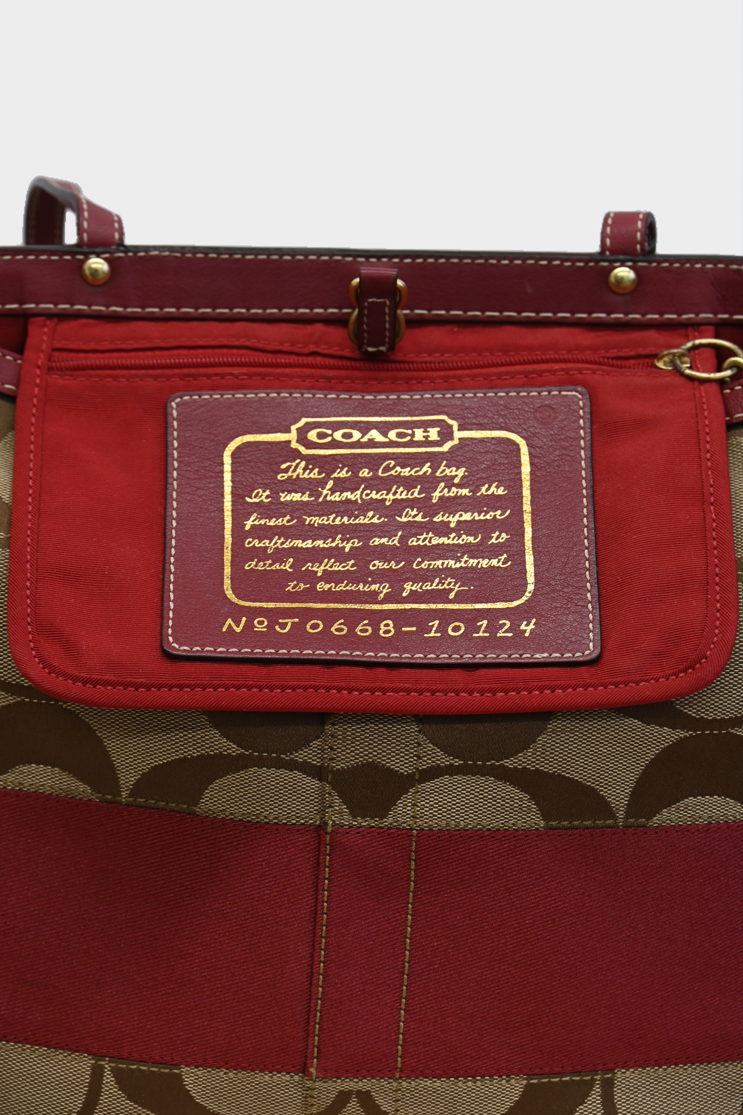 Vintage Coach Signature Canvas Stripe Tote