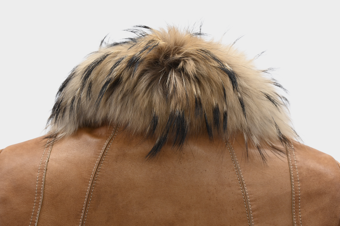 Andrew Marc Leather Jacket with Raccoon Fur Collar