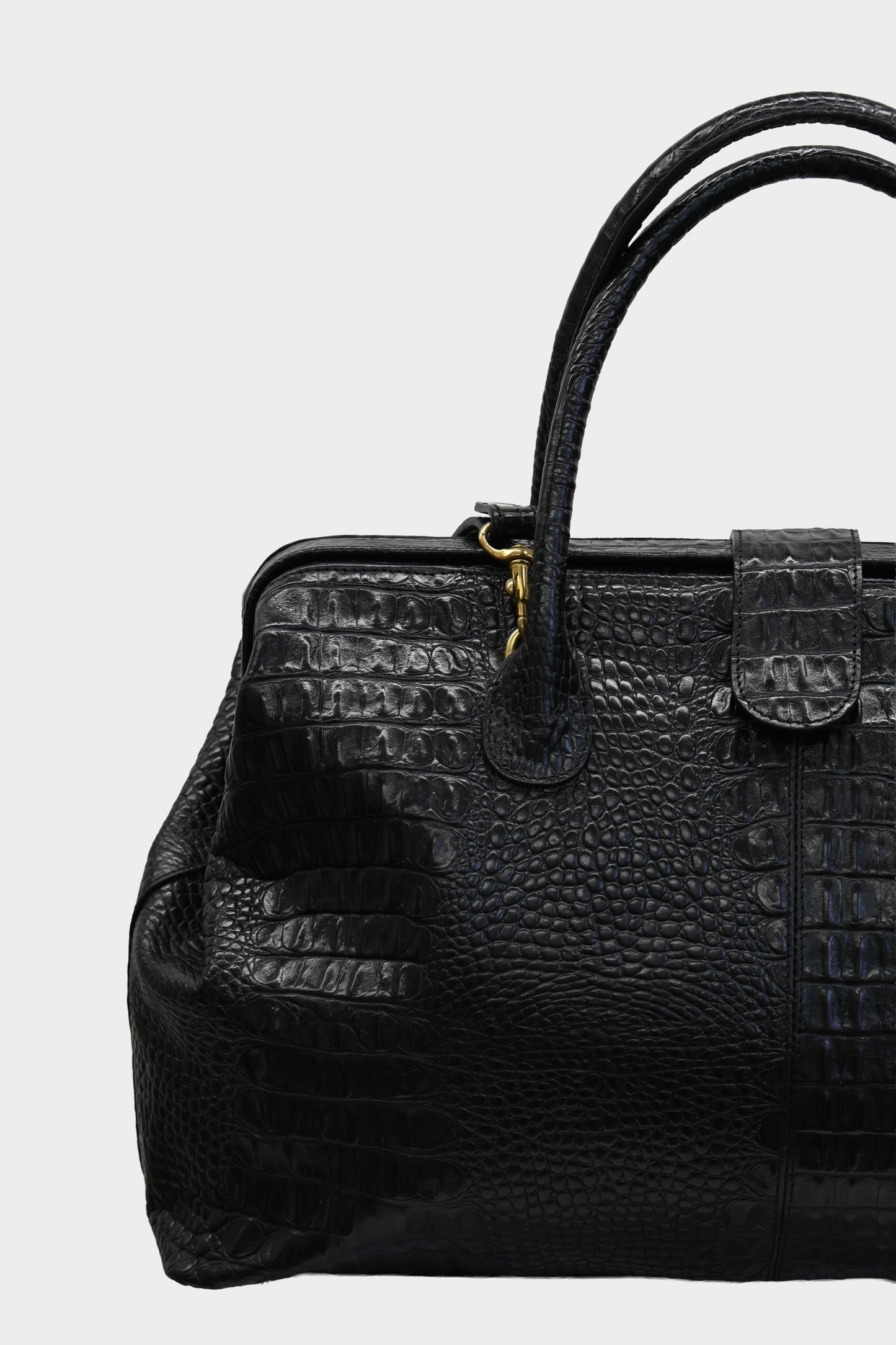 Vintage Brahmin Embossed Croc Leather Satchel
