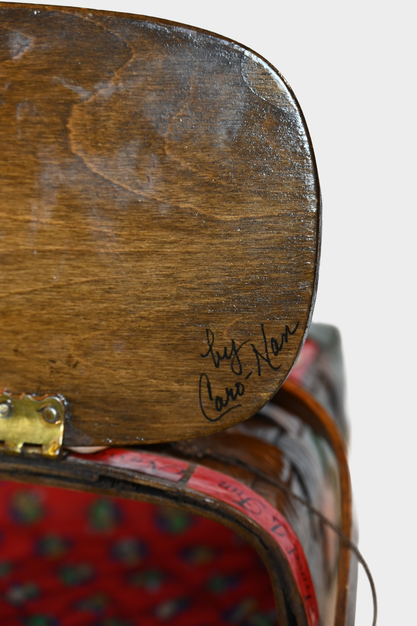 Vintage Caro-Nan Personalized “Leonard” Hand-Painted Basket Bag