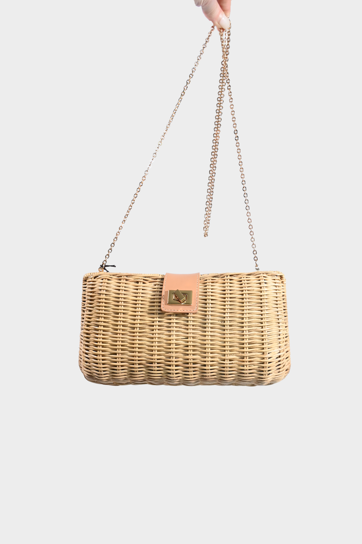 KAYU Kaine Handwoven Wicker Crossbody Clutch NWT