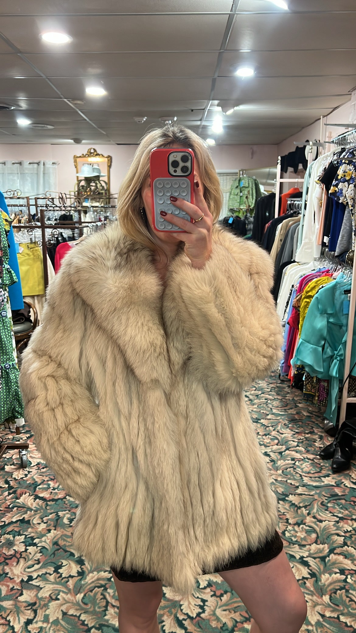 Blue Fox Fur Jacket