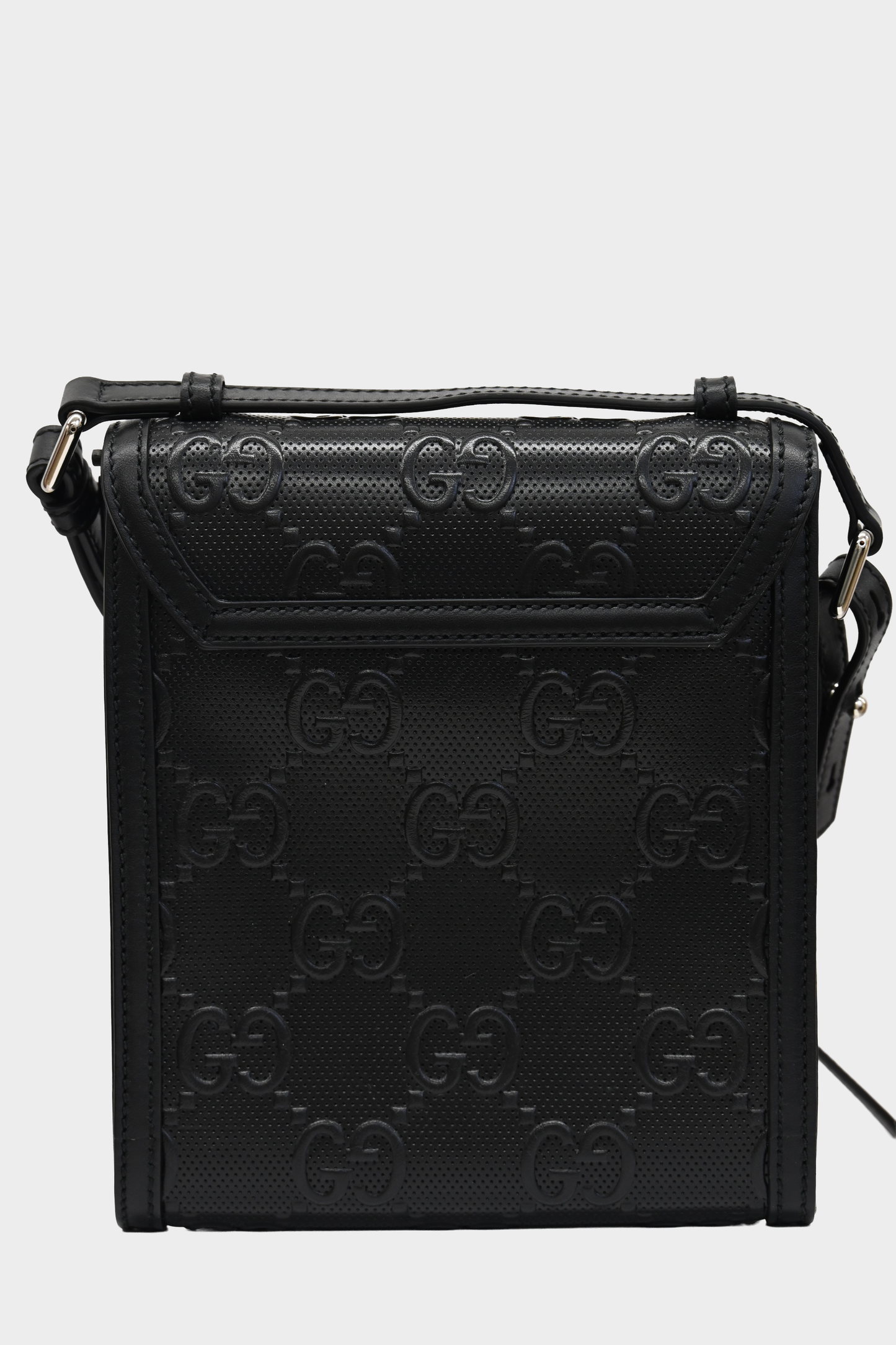 Gucci GG Embossed Perforated Leather Crossbody