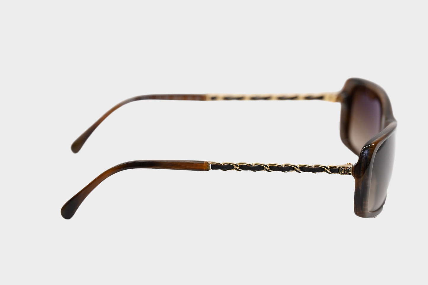 Chanel Brown Chain-Link Sunglasses