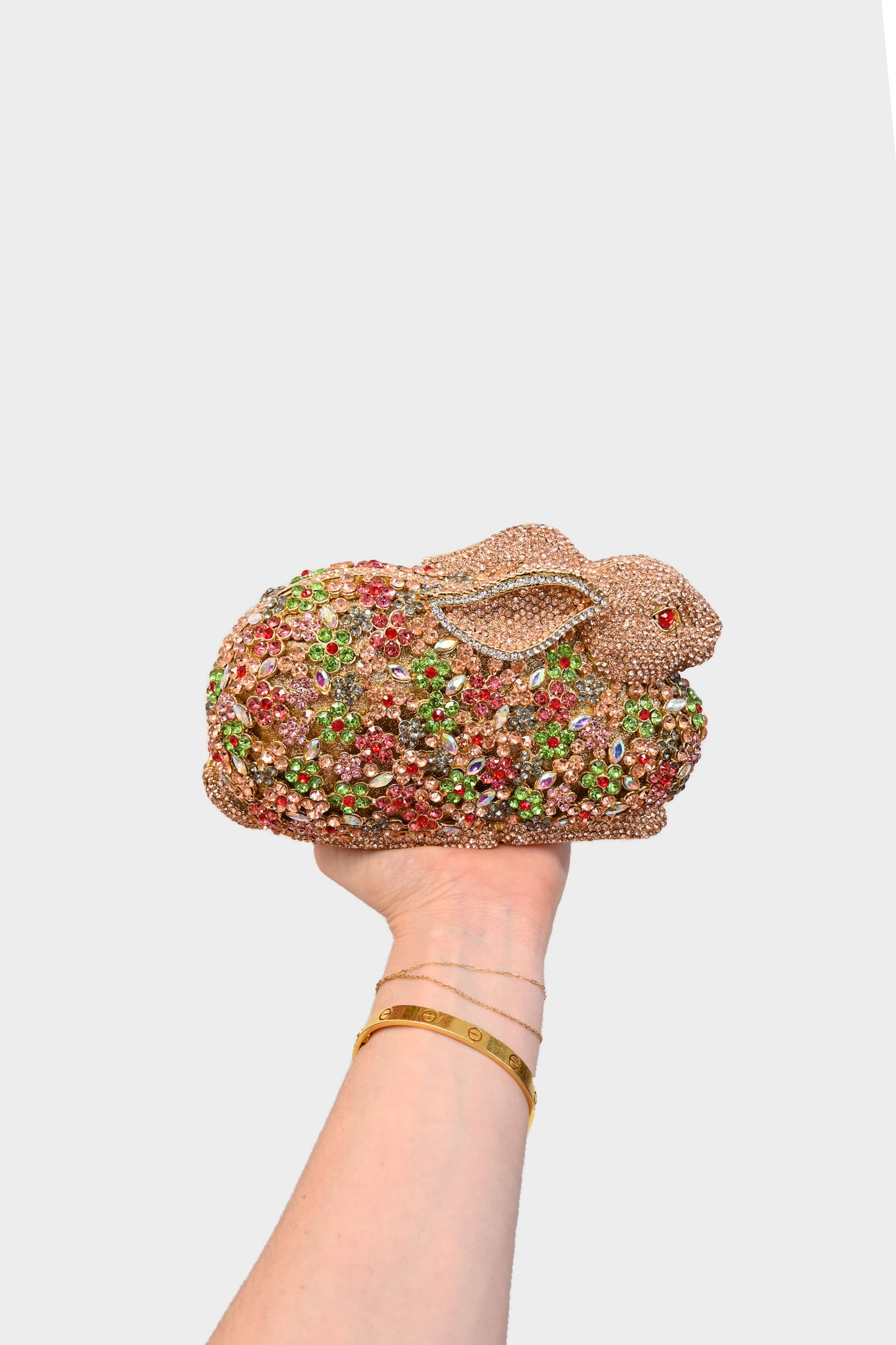 Crystal Embellished Bunny Minaudière Clutch