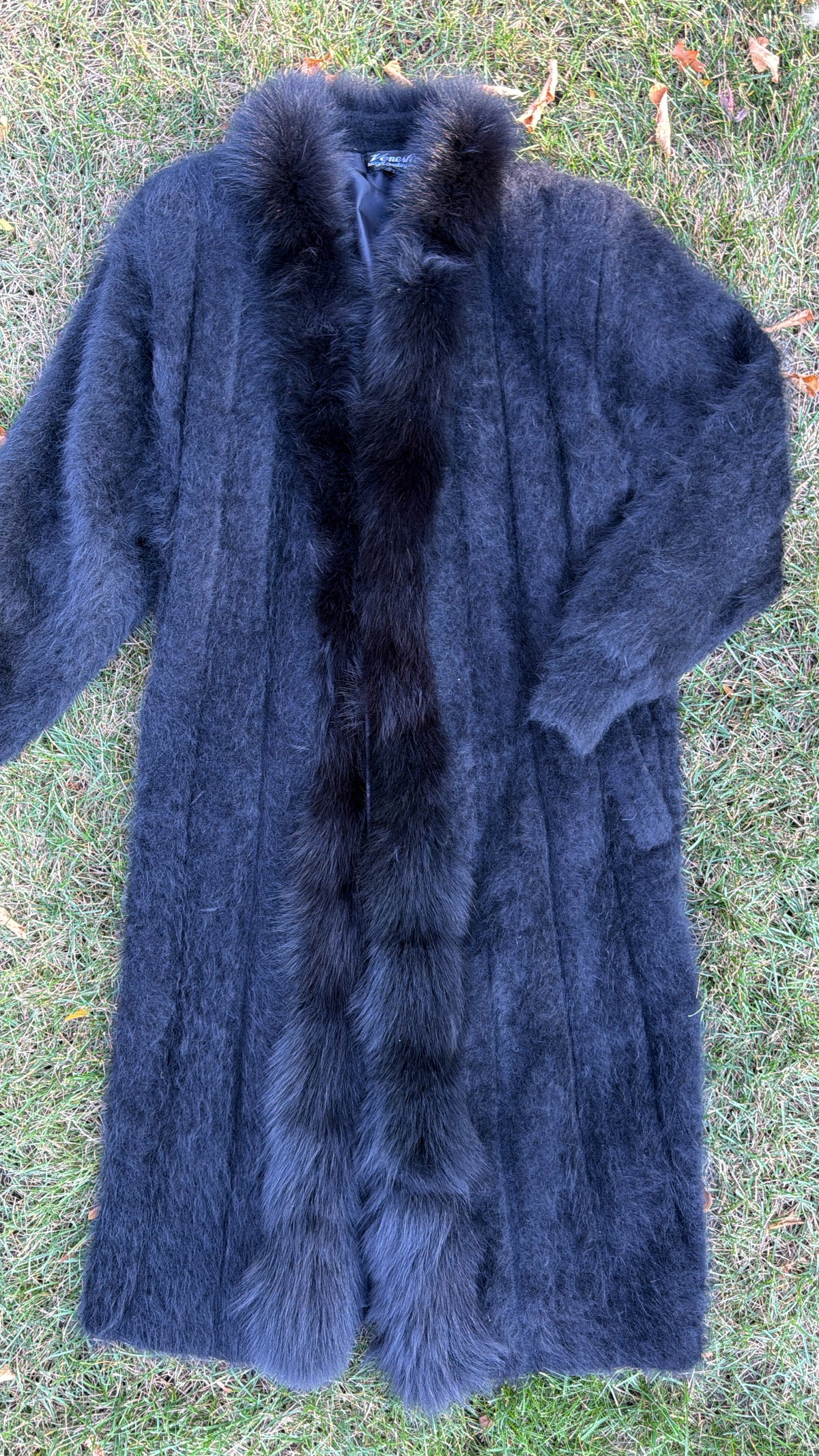 Vintage Angora Coat with Fox Trim