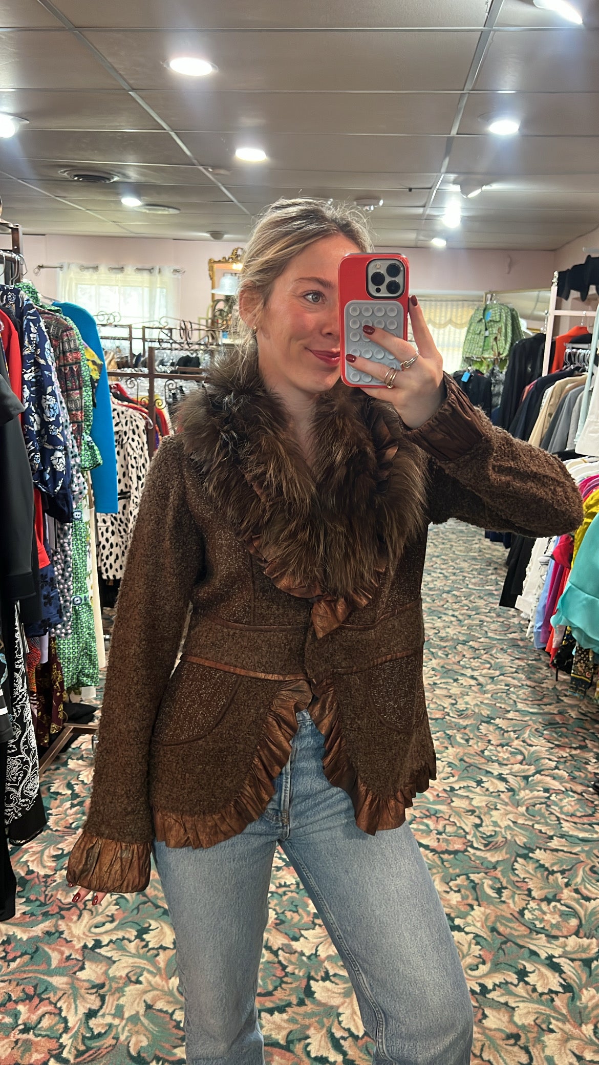 Raccoon and Boucle Jacket