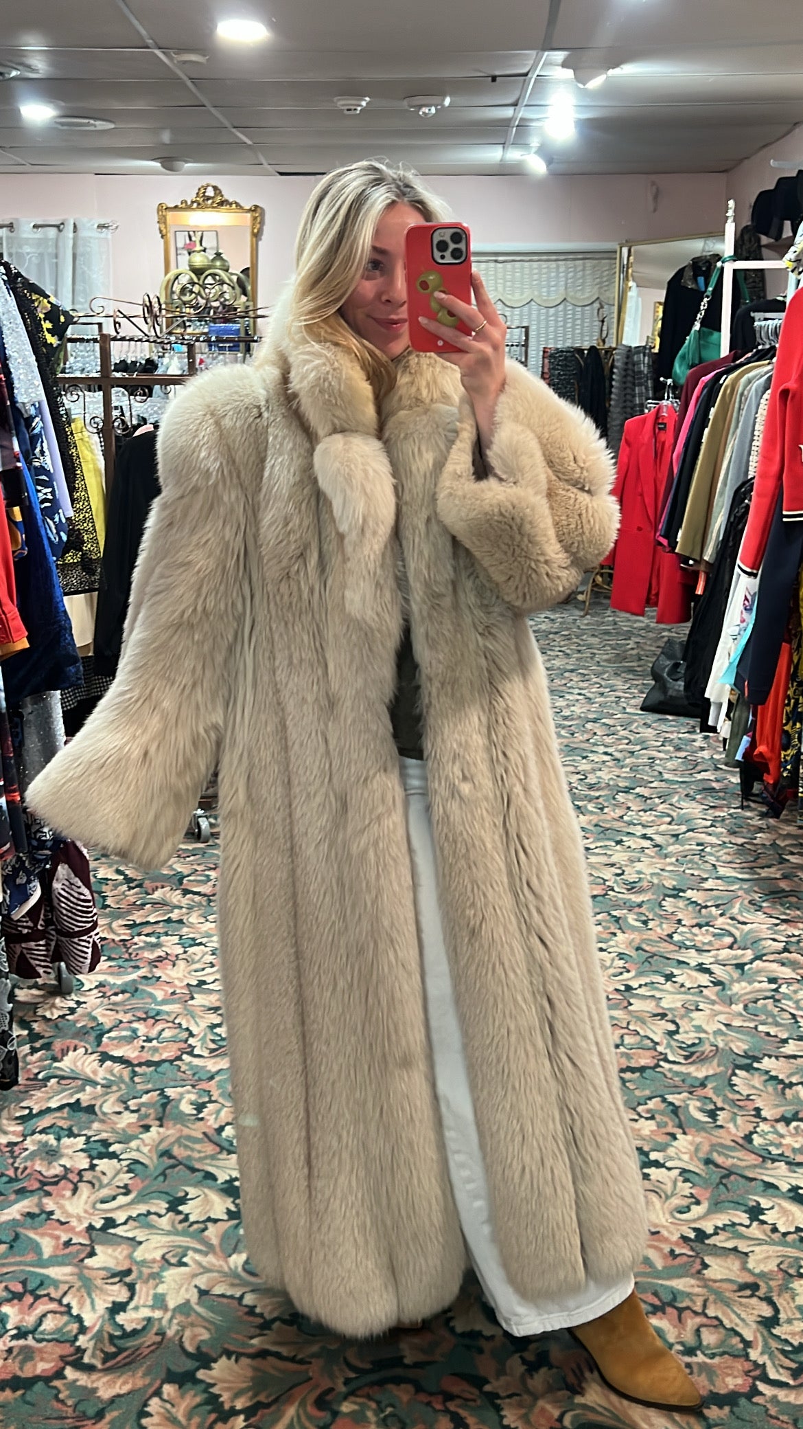 Blush Fox Fur Coat